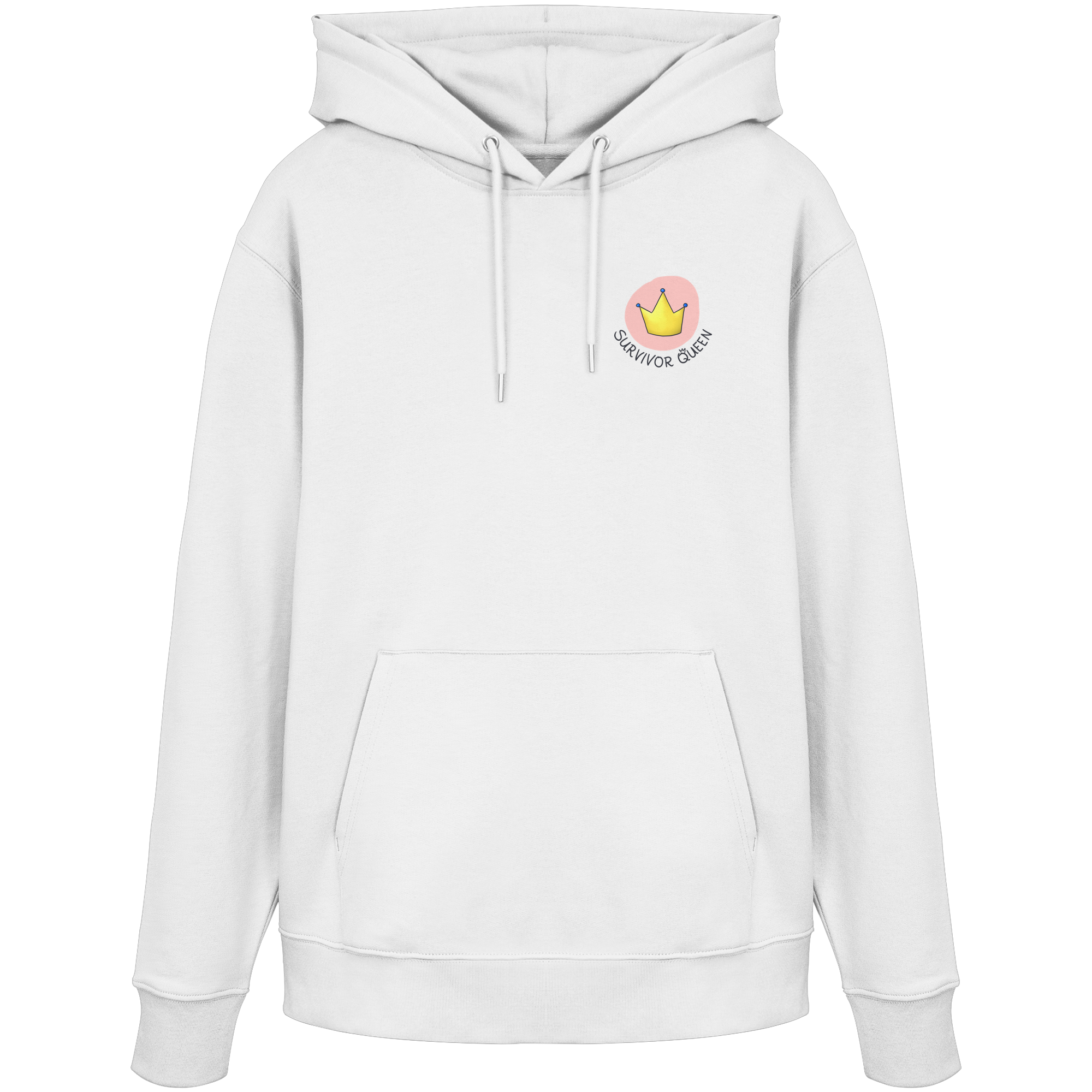 Survivor Queens Logo "Schriftzug Edition" Brustprint (hell) - Organic Hoodie