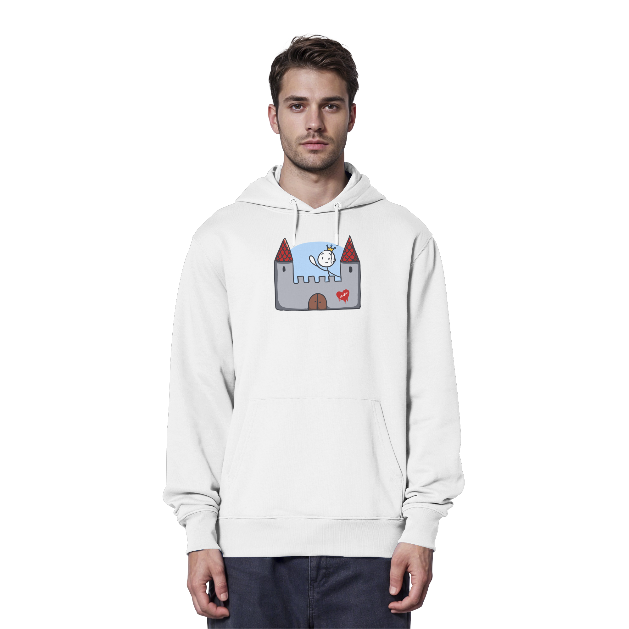 Seelenmännchen "Schloss Edition" Frontprint (hell) - Organic Hoodie