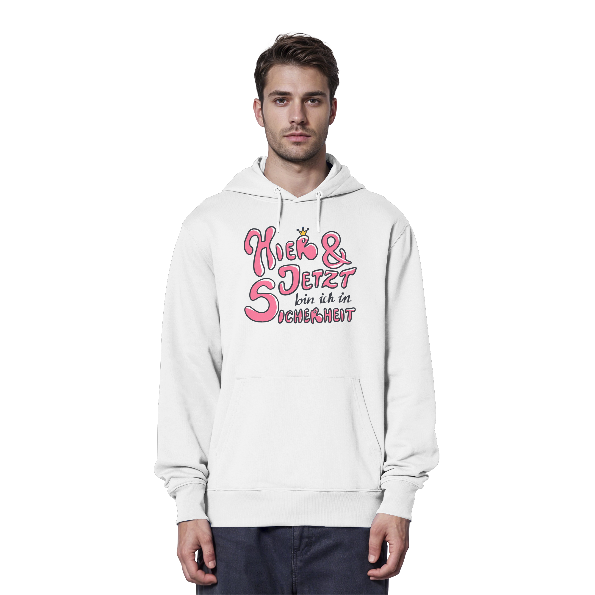 Hier und jetzt bin ich in Sicherheit "Pinke Edition" - Organic Hoodie