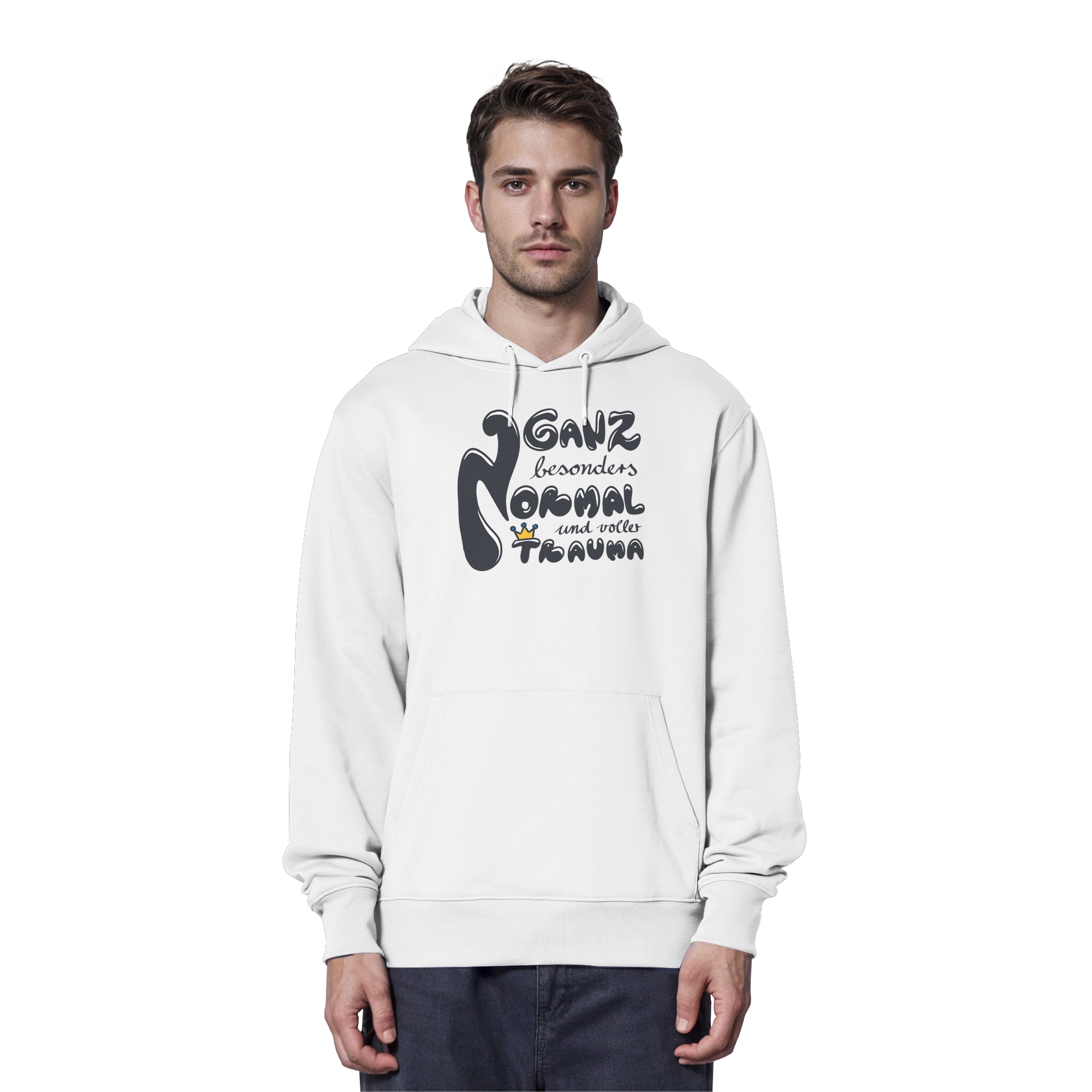 Ganz besonders Normal und voller Trauma "Schwarze Edition" - Organic Hoodie