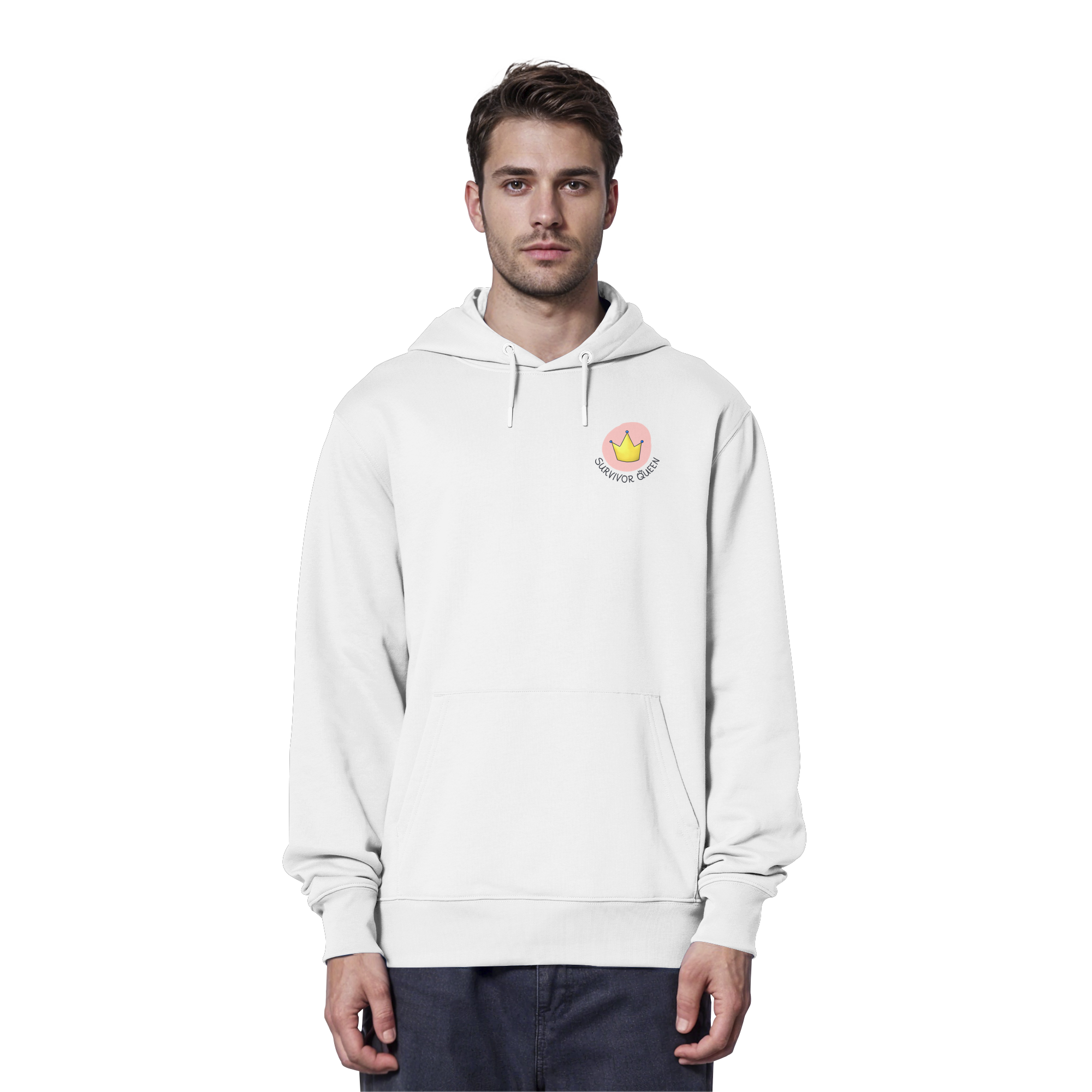 Survivor Queens Logo "Schriftzug Edition" Brustprint (hell) - Organic Hoodie