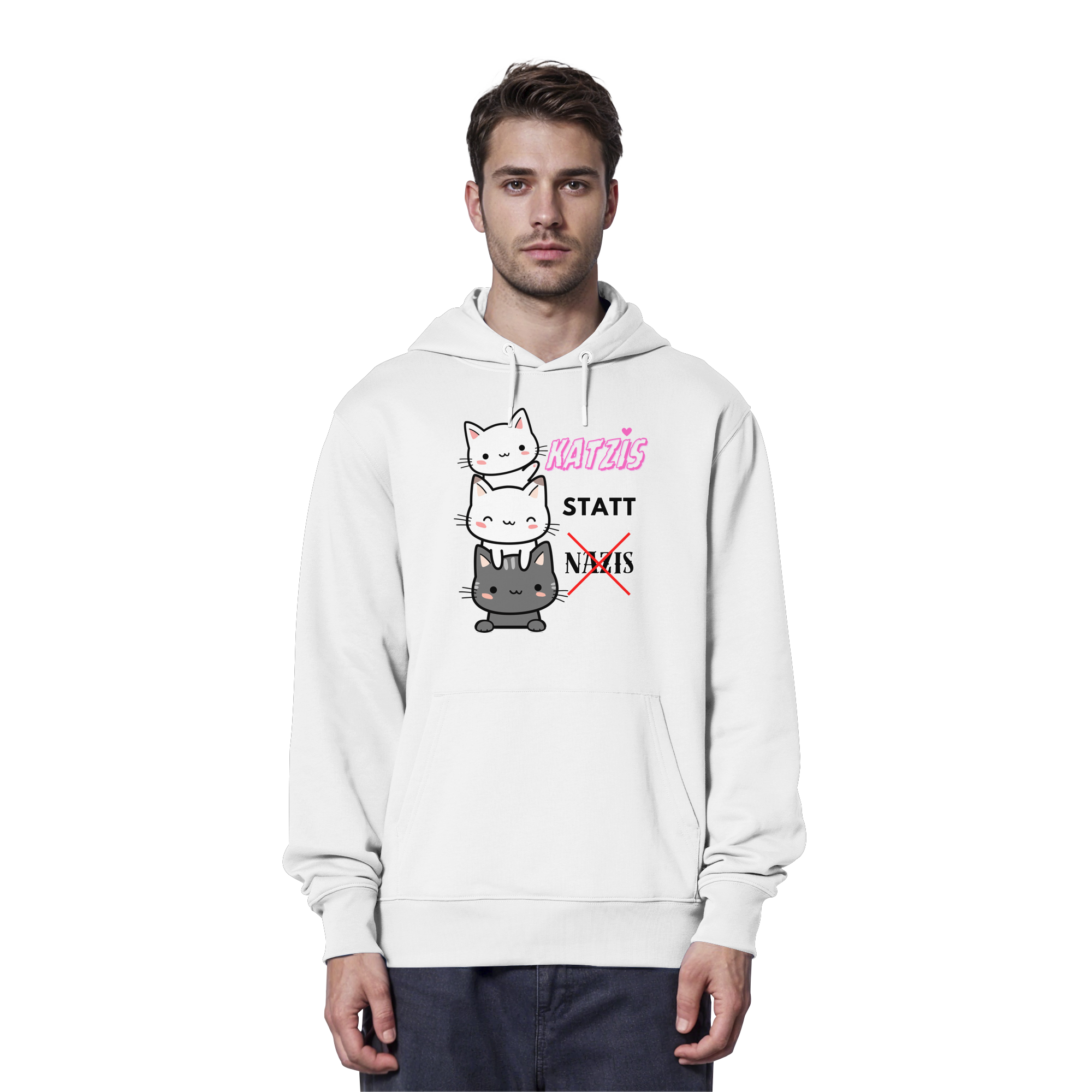 Katzis statt Nazis - Organic Hoodie