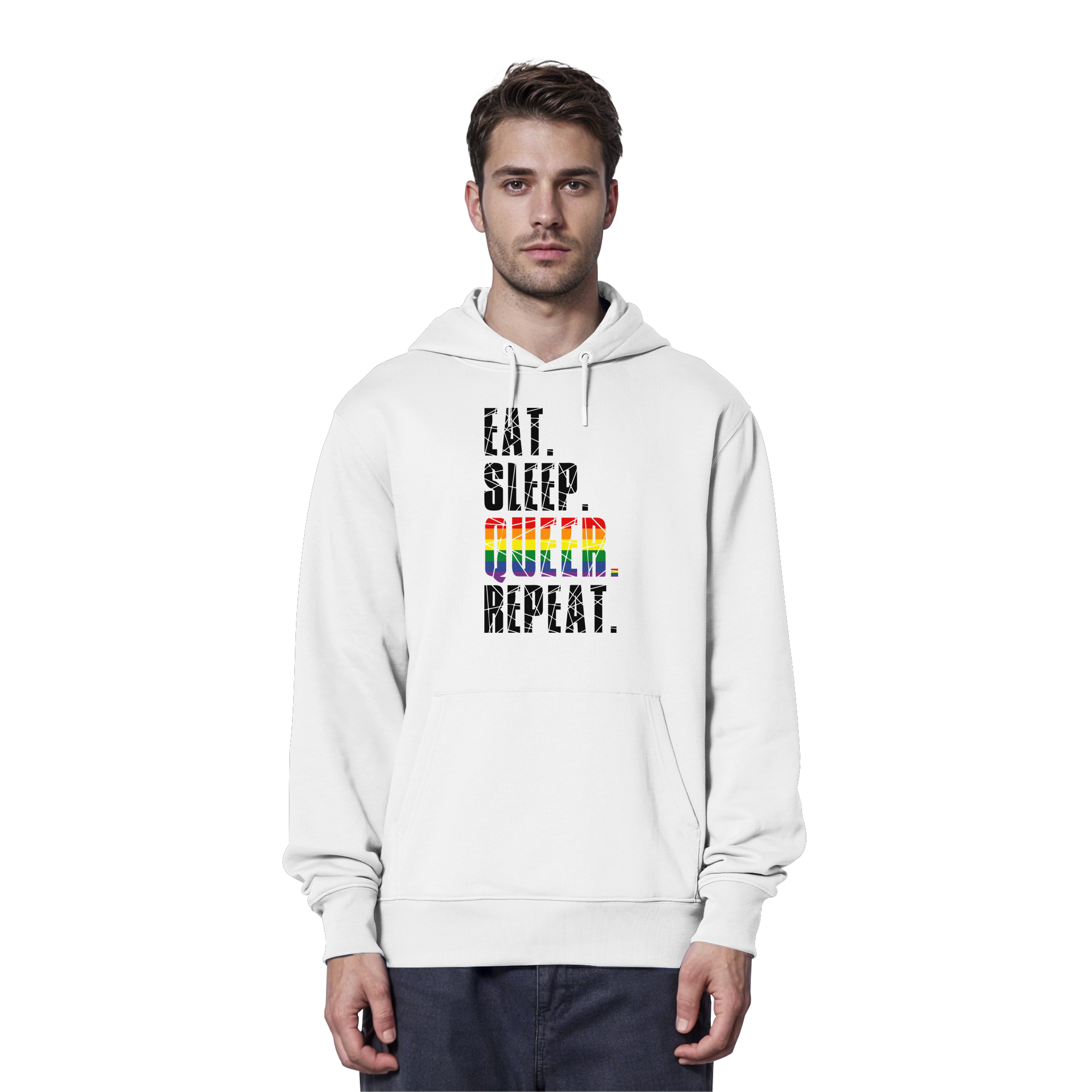 EAT. SLEEP. QUEER. REPEAT. - Organic Hoodie
