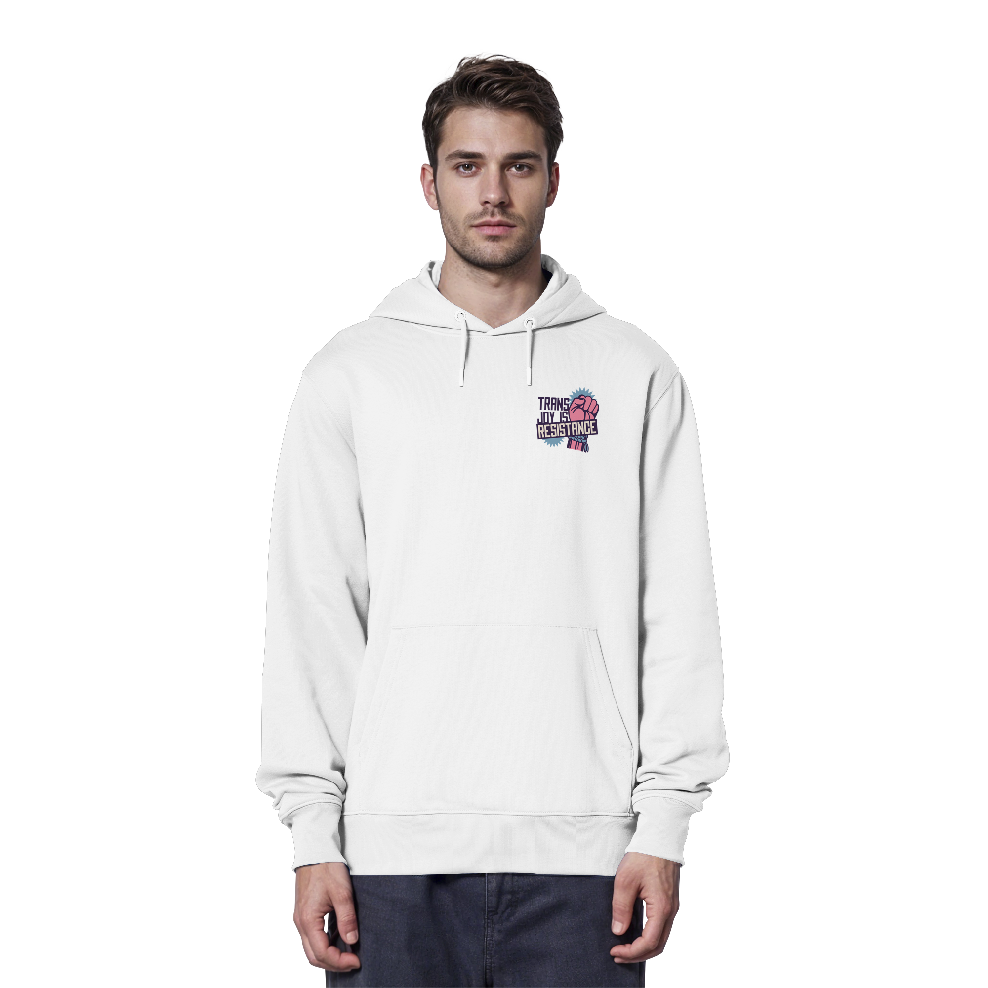 Trans Joy Is Resistance "Raised Fist Edition" - Organic Hoodie