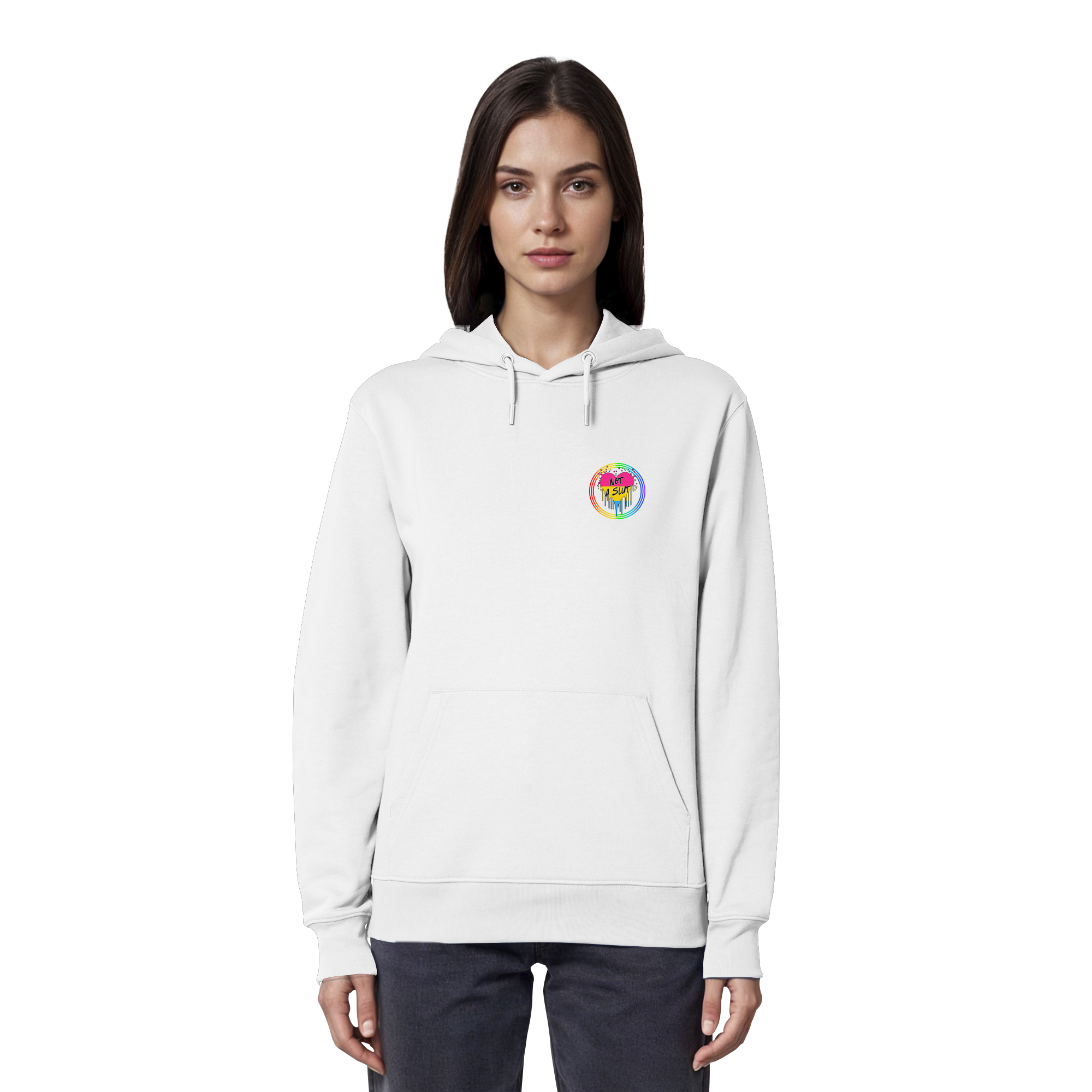 Pansexual Not a Slut "Regenbogenkreis Edition" - Organic Hoodie