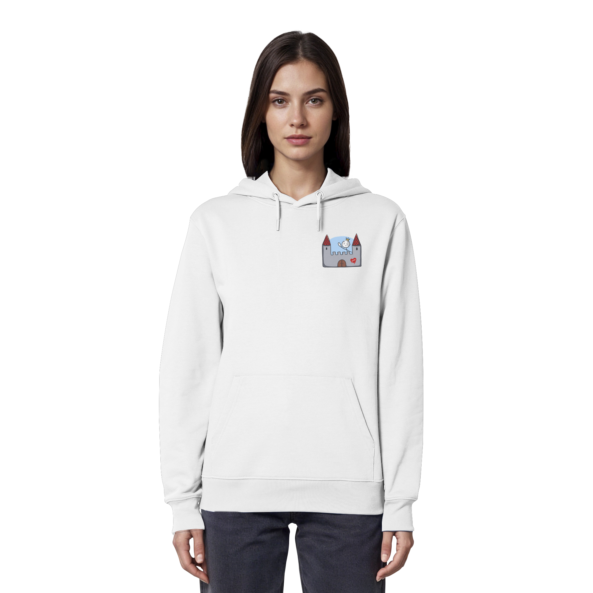 Hier und jetzt bin ich in Sicherheit "Schwarze Edition" Backprint - Organic Hoodie