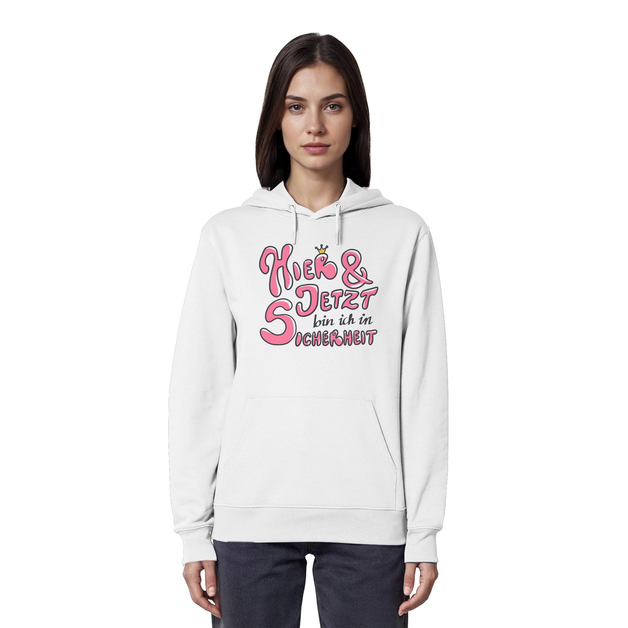 Hier und jetzt bin ich in Sicherheit "Pinke Edition" - Organic Hoodie