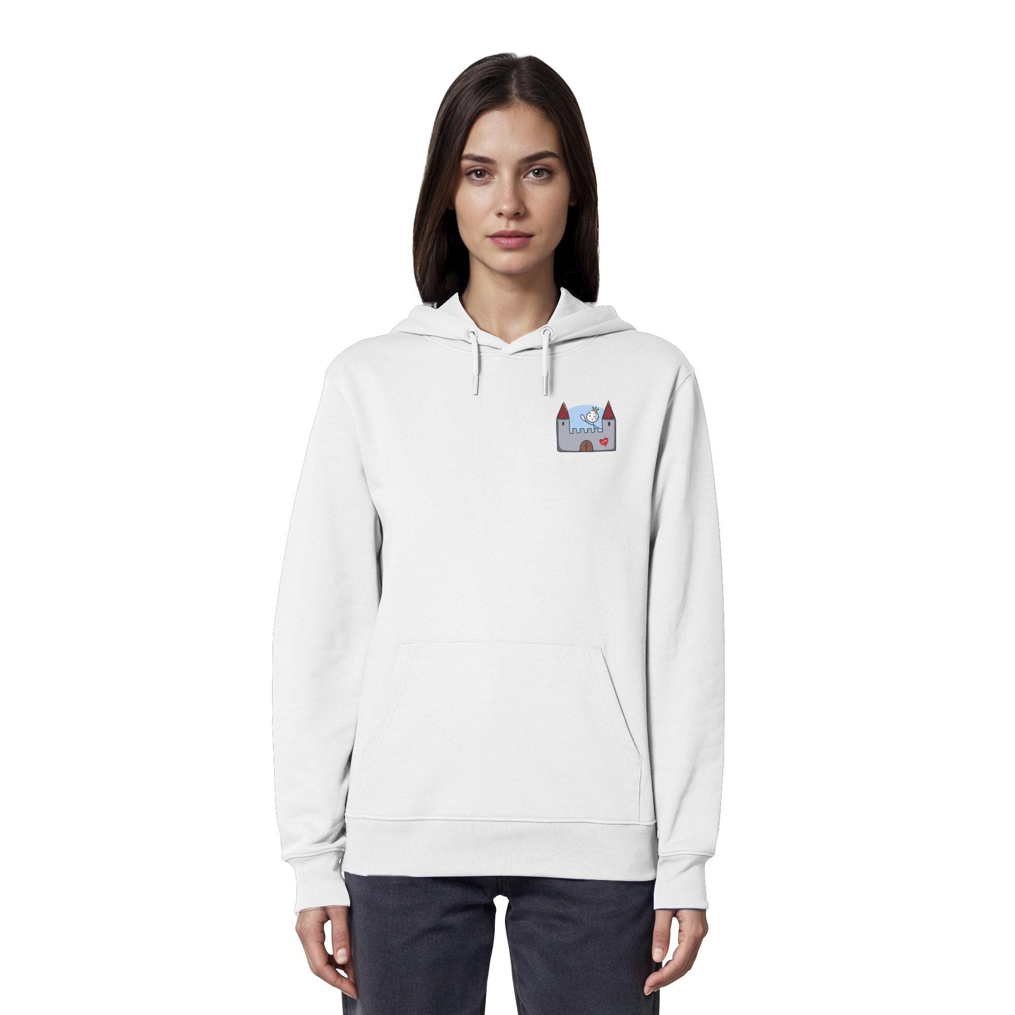 Seelenmännchen "Schloss Edition" Brustprint (hell) - Organic Hoodie