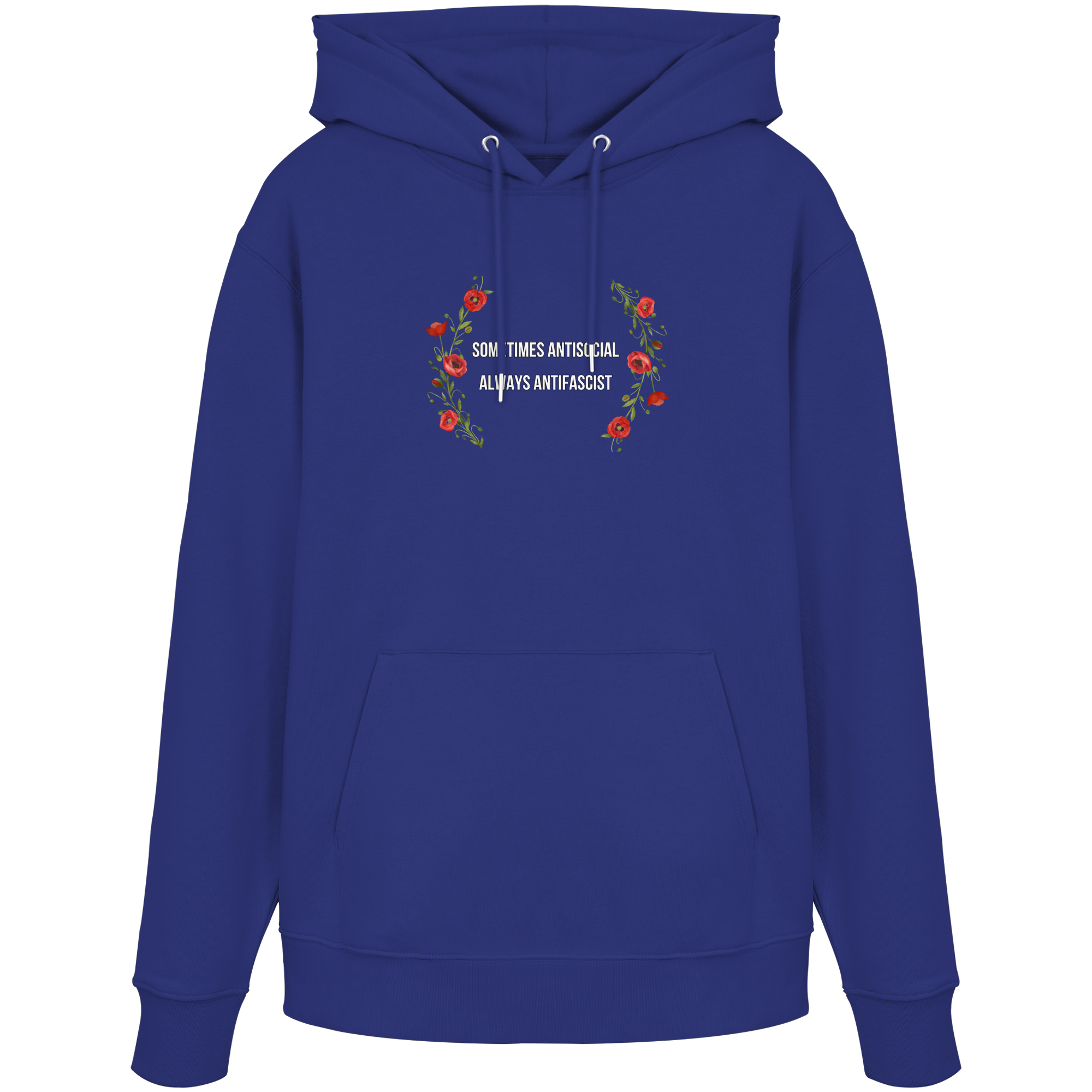 Sometimes Antisocial Always Antifascist - Organic Hoodie