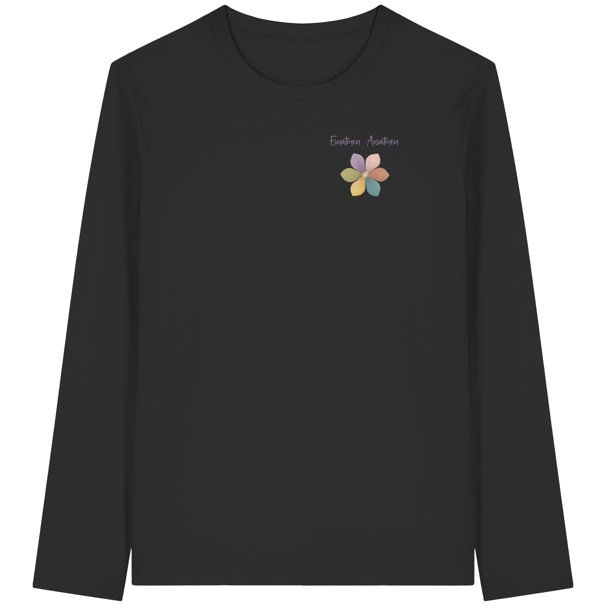 Einatmen Ausatmen "Achtsamkeitsblüte Edition" - Organic Longsleeve T-Shirt