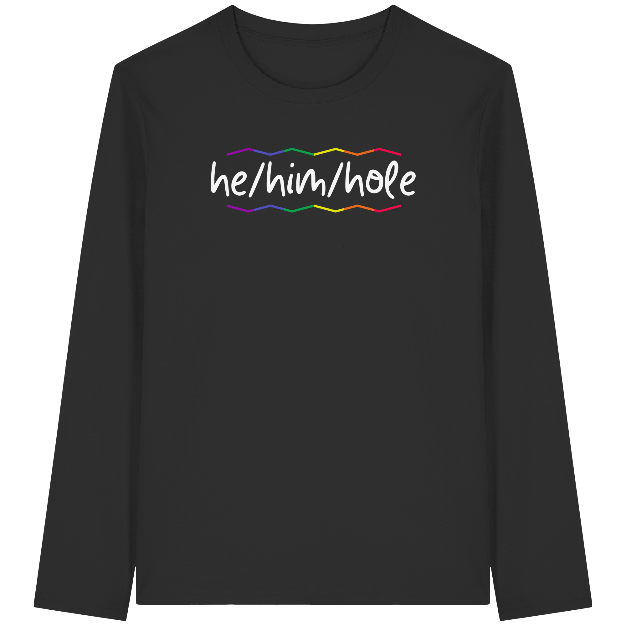 he/him/hole "Pride Waves Edition" - Organic Longsleeve T-Shirt