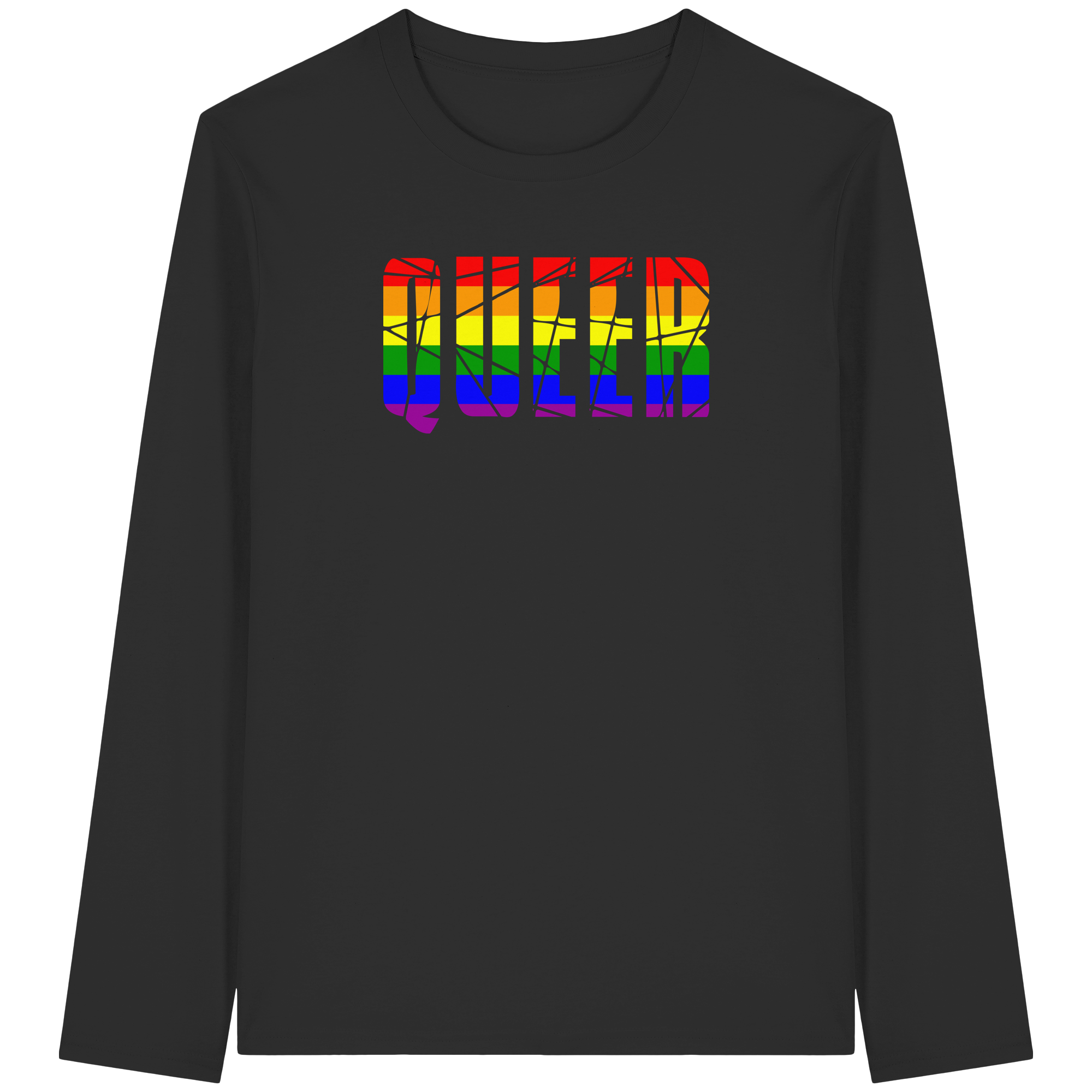 QUEER in Regenbogen Farben - Organic Longsleeve T-Shirt