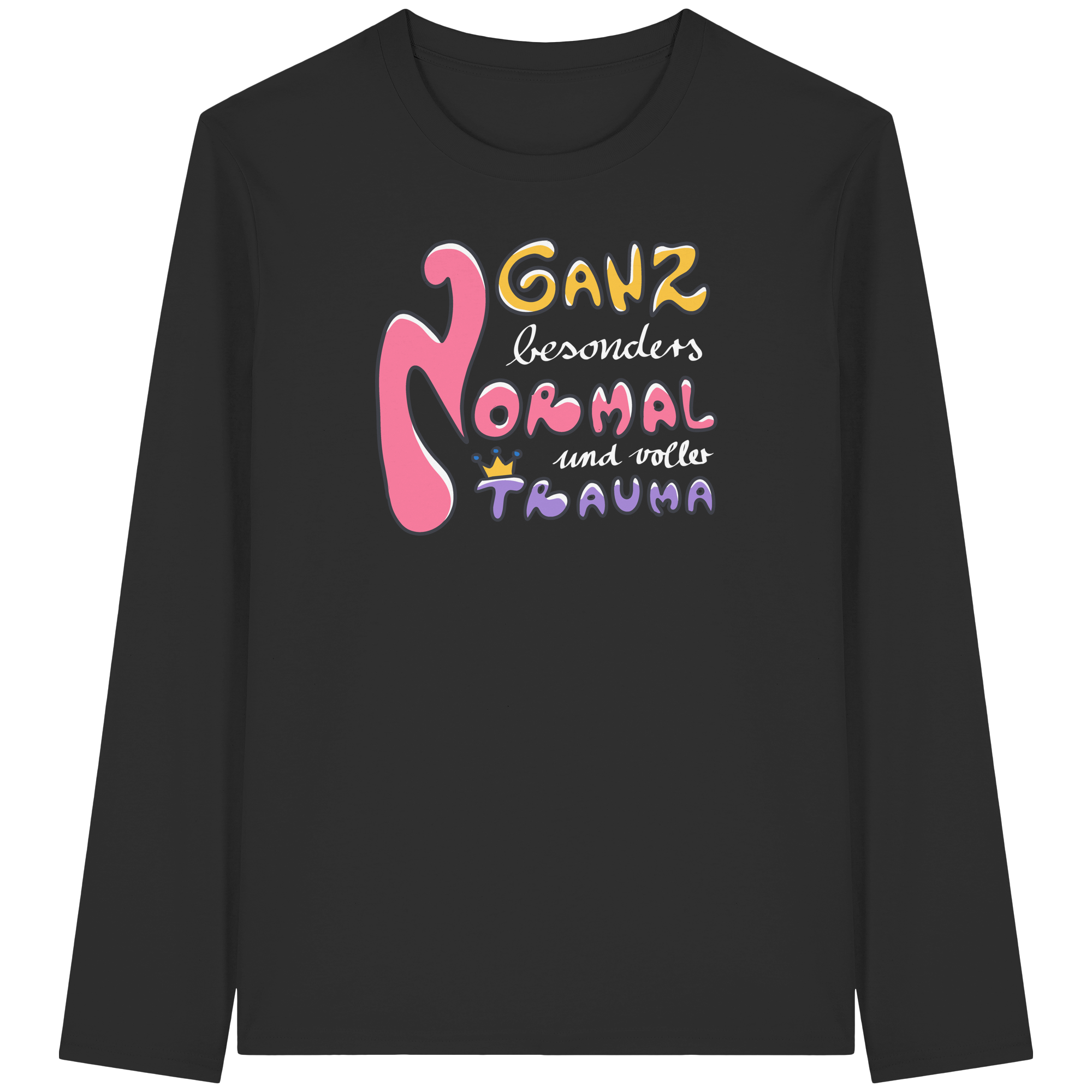 Ganz besonders Normal und voller Trauma "Bunte Edition" - Organic Longsleeve T-Shirt