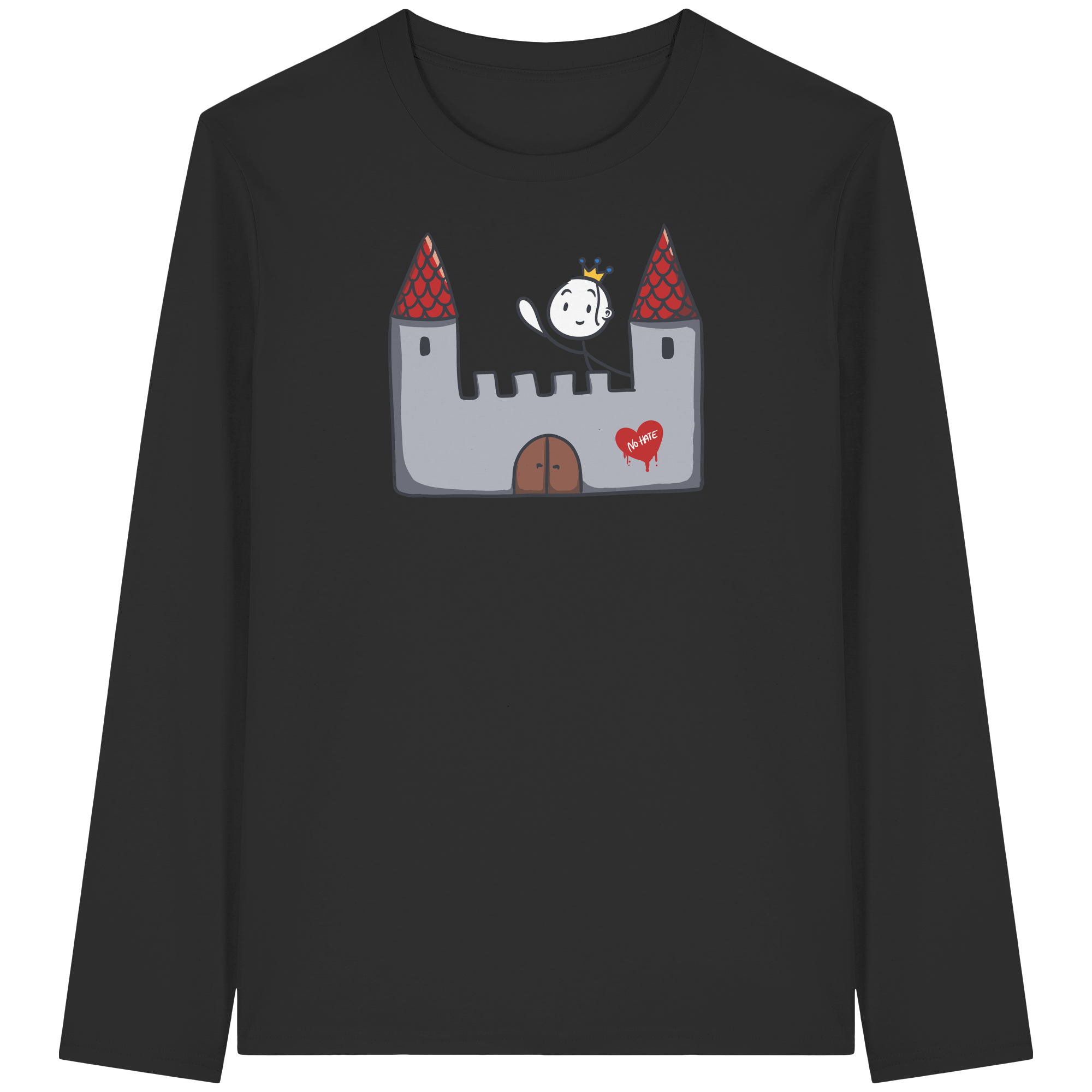 Seelenmännchen "Schloss Edition" Frontprint (dunkel) - Organic Longsleeve T-Shirt