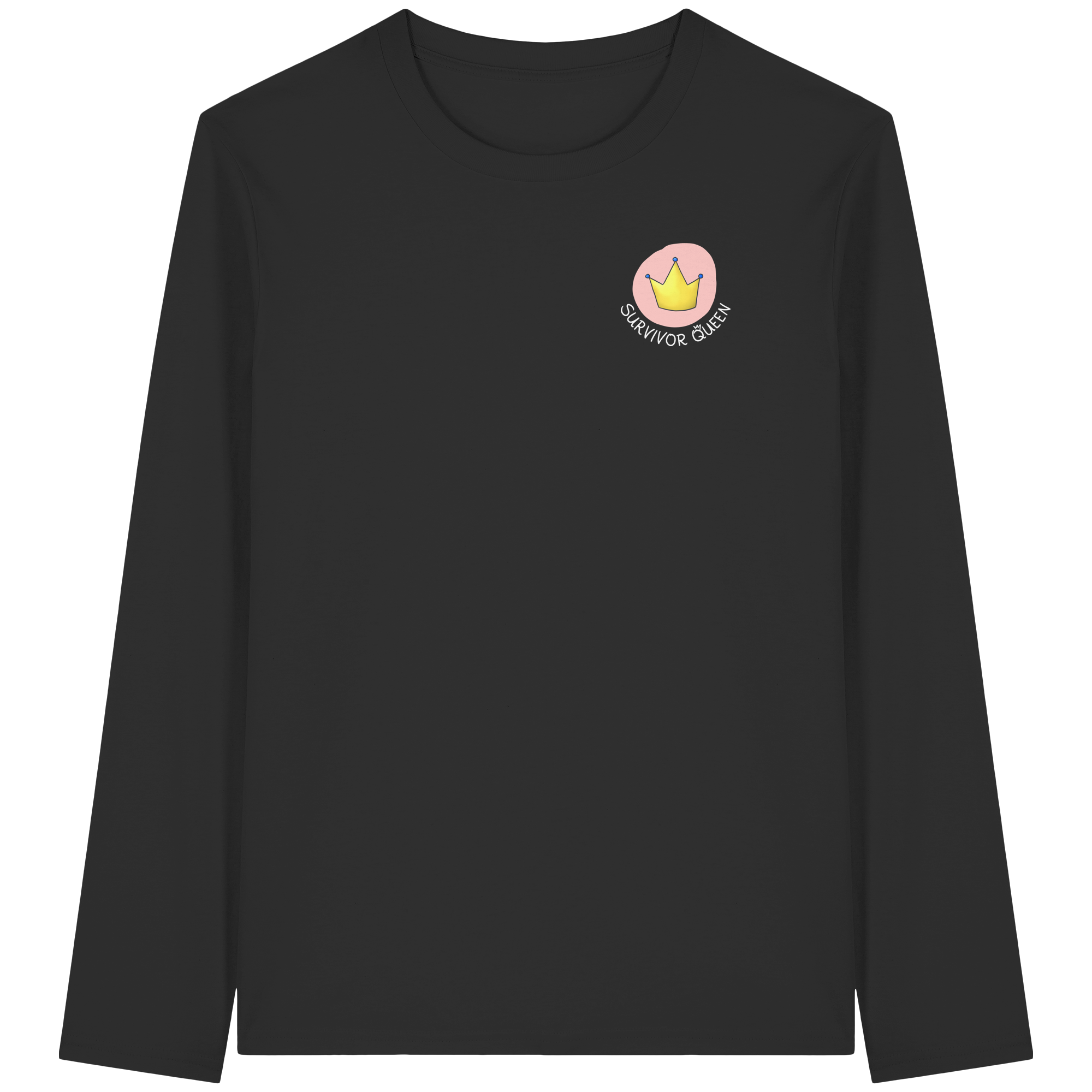 Survivor Queens Logo "Schriftzug Edition" Brustprint (dunkel) - Organic Longsleeve T-Shirt