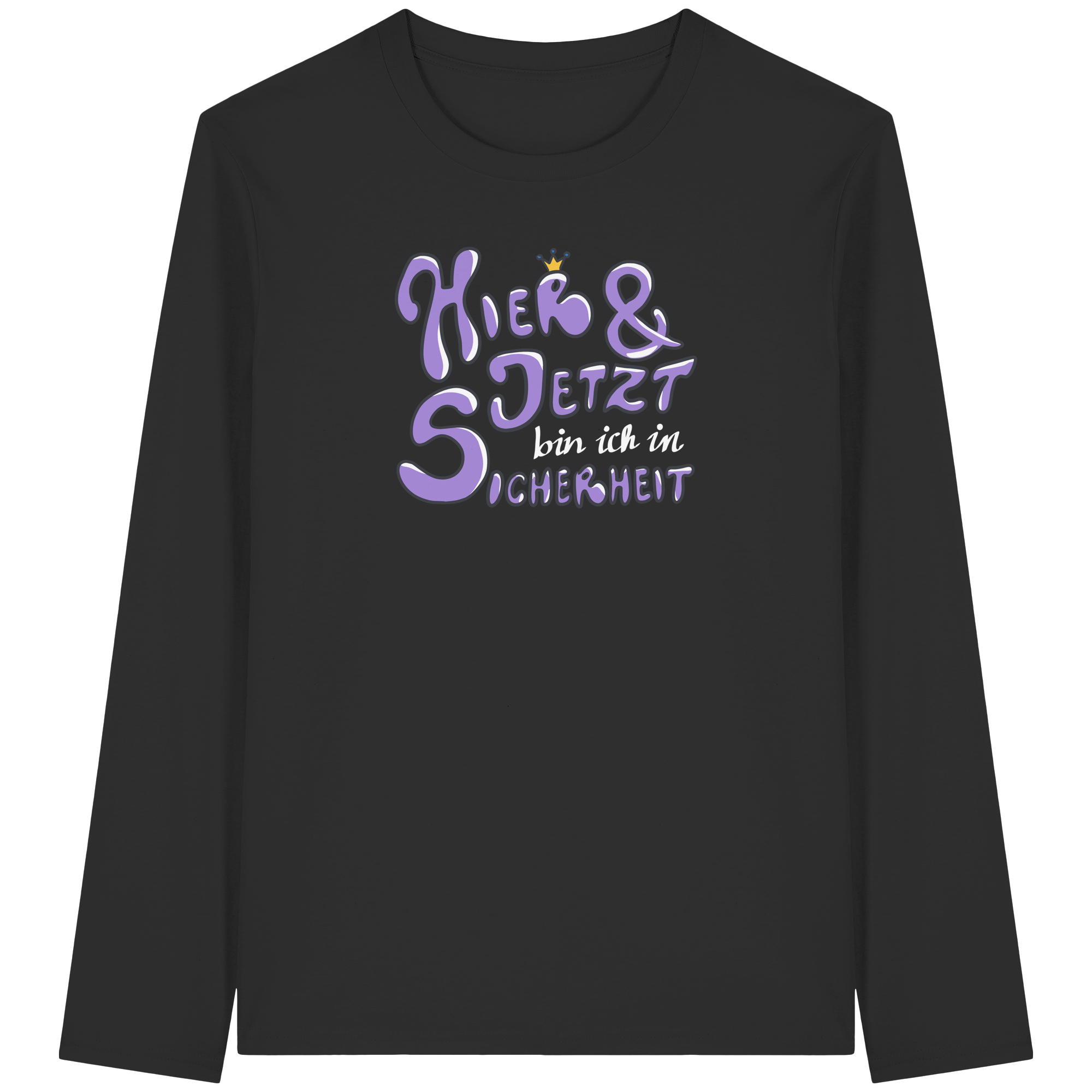 Hier und jetzt bin ich in Sicherheit "Lila Edition" - Organic Longsleeve T-Shirt