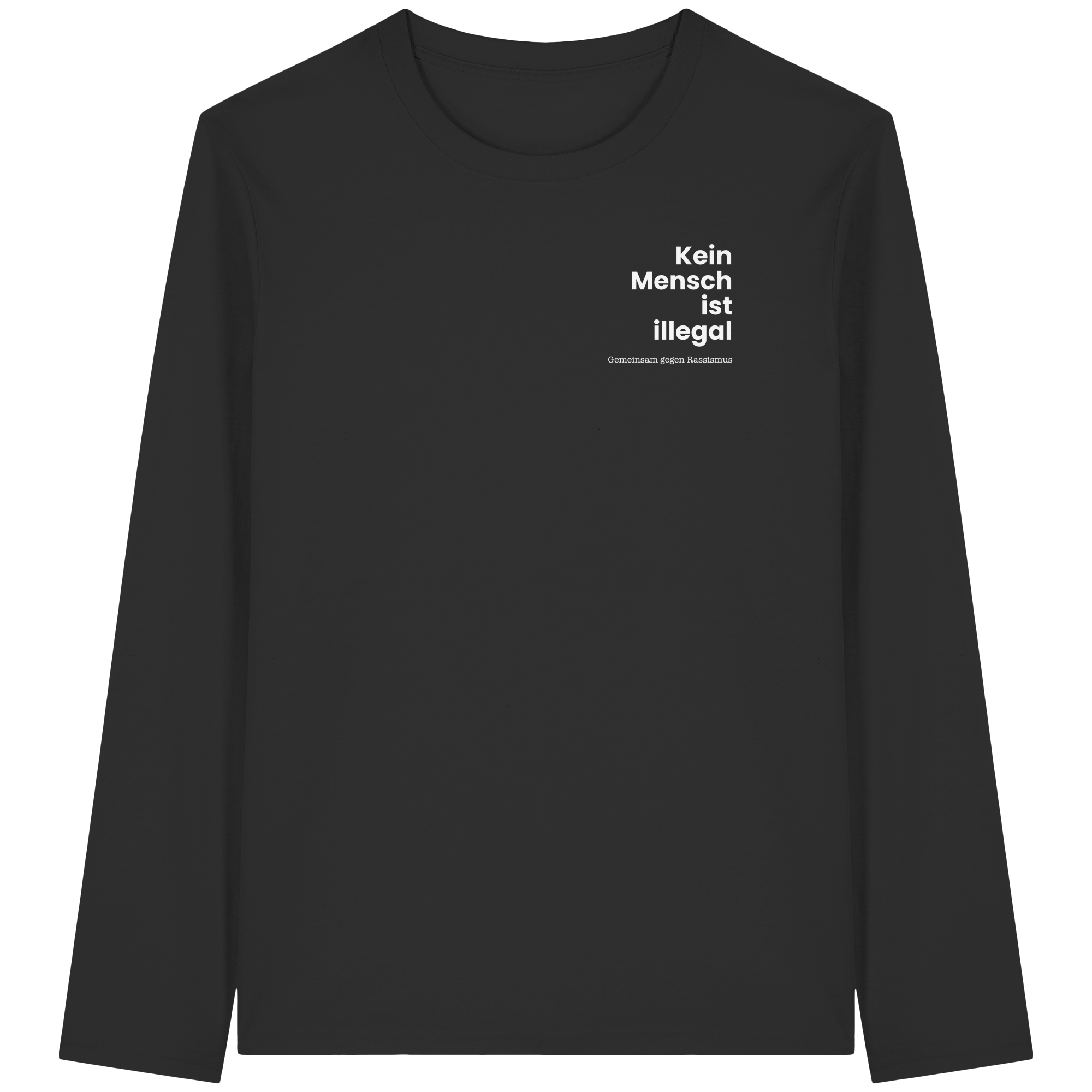 Kein Mensch ist illegal "Gemeinsam gegen Rassismus Edition" Brustprint - Organic Longsleeve T-Shirt
