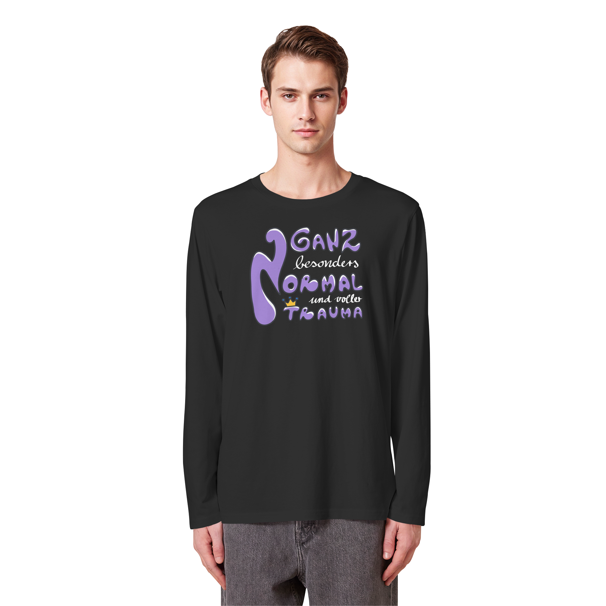 Ganz besonders Normal und voller Trauma "Lila Edition" - Organic Longsleeve T-Shirt