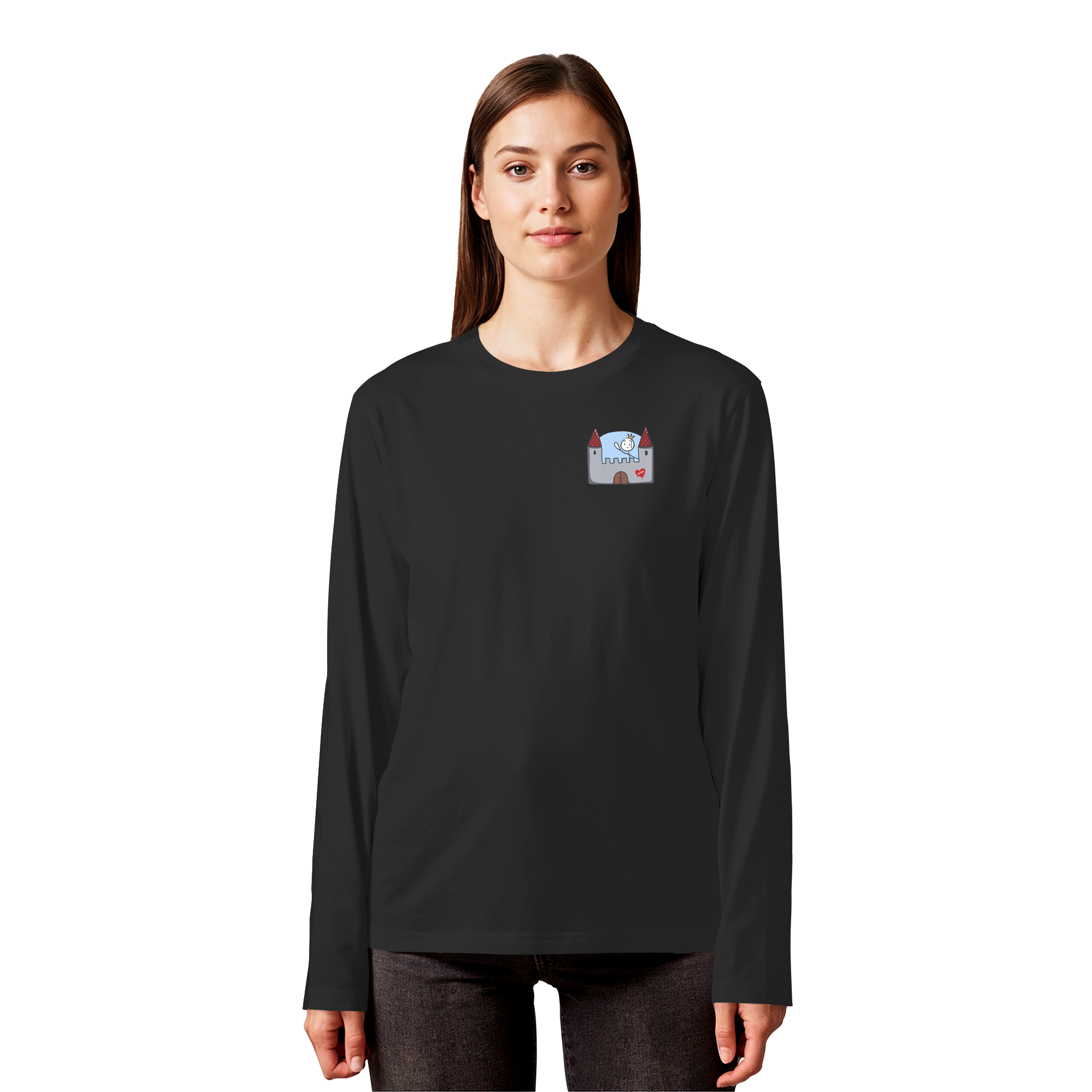 Hier und jetzt bin ich in Sicherheit "Bunte Edition" Backprint - Organic Longsleeve T-Shirt