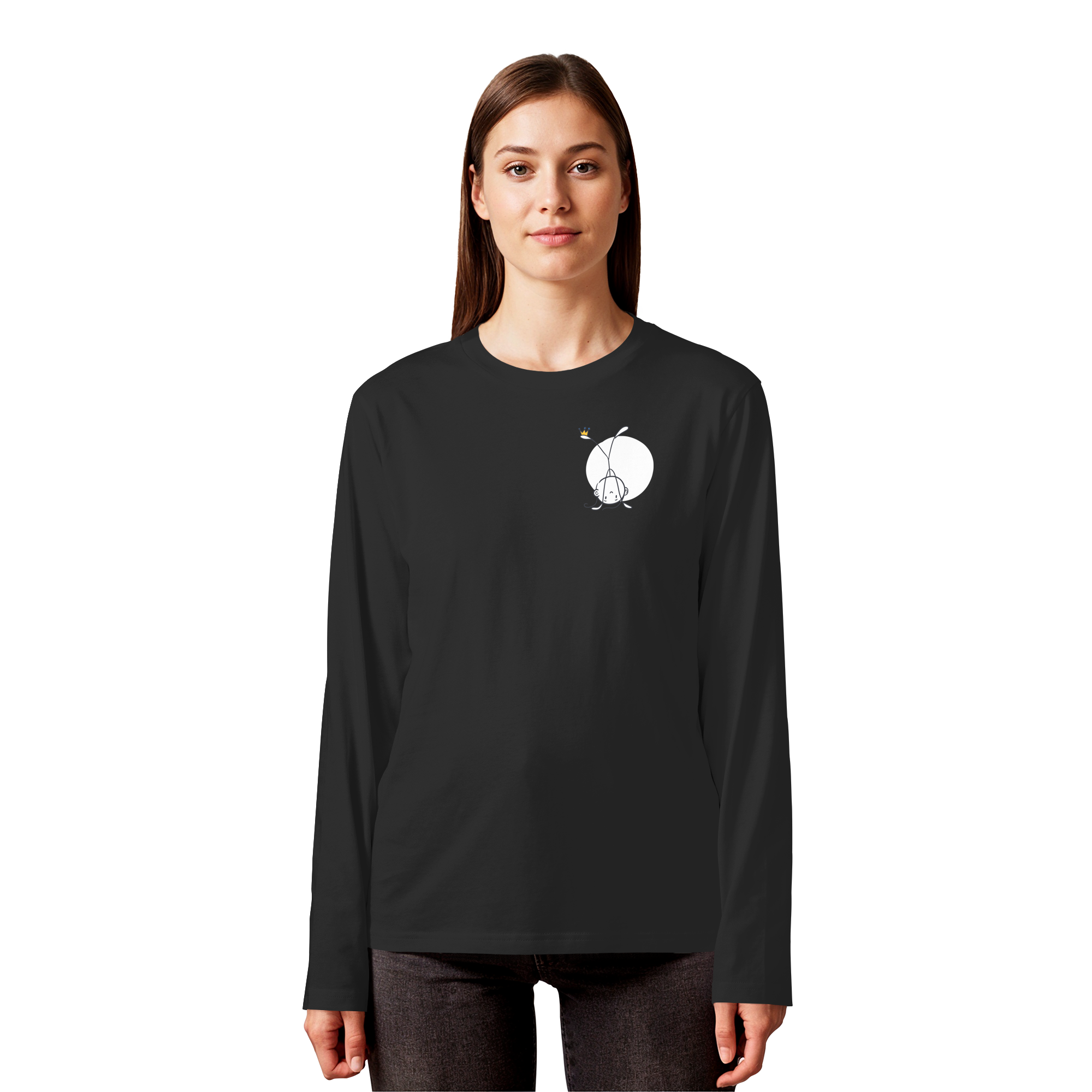 Seelenmännchen "Handstand Edition" Brustprint (dunkel) - Organic Longsleeve T-Shirt