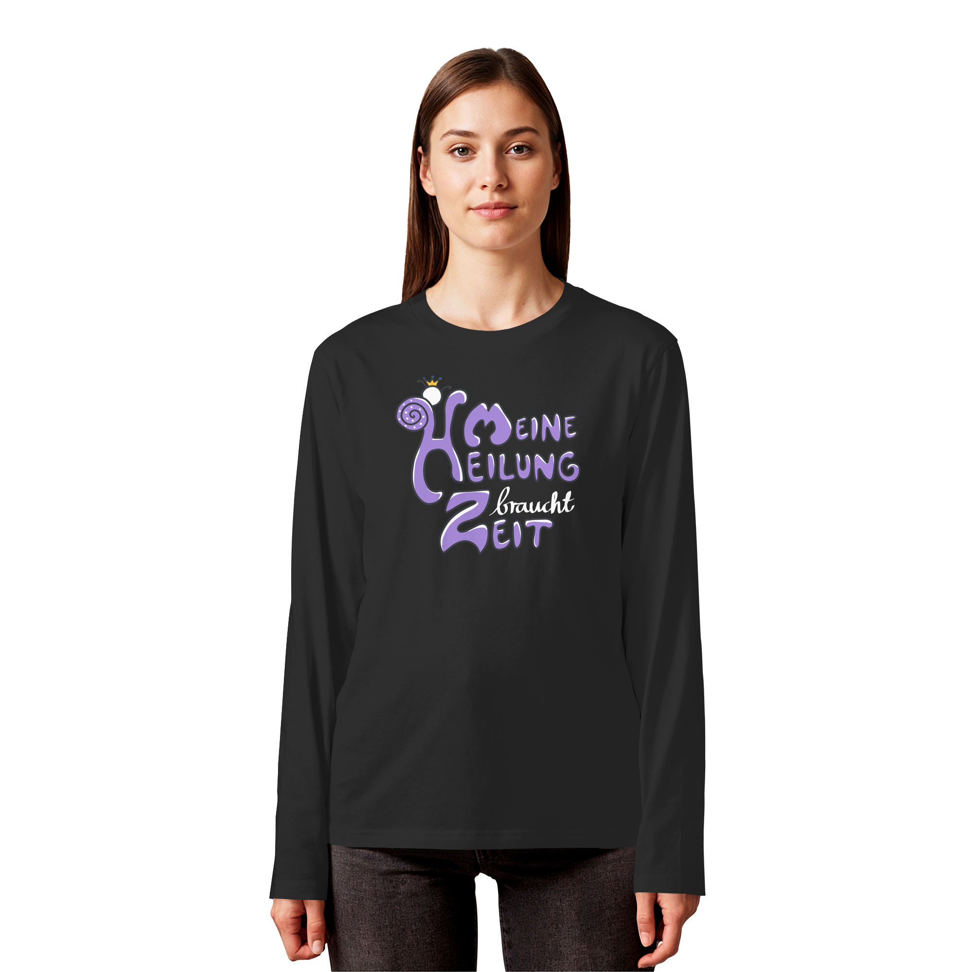 Meine Heilung braucht Zeit "Lila Edition" - Organic Longsleeve T-Shirt
