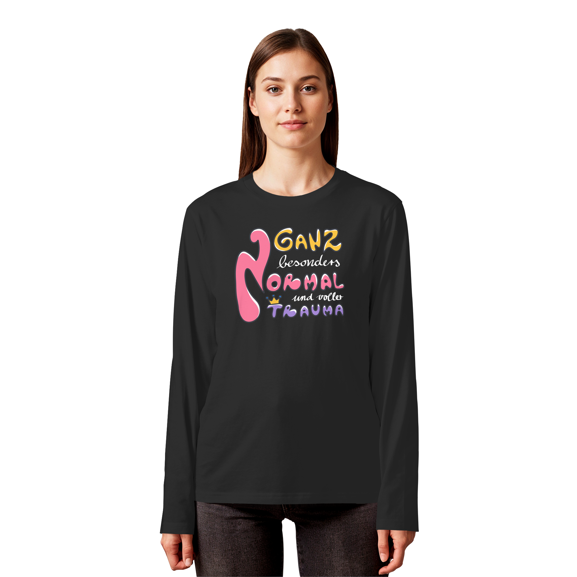 Ganz besonders Normal und voller Trauma "Bunte Edition" - Organic Longsleeve T-Shirt