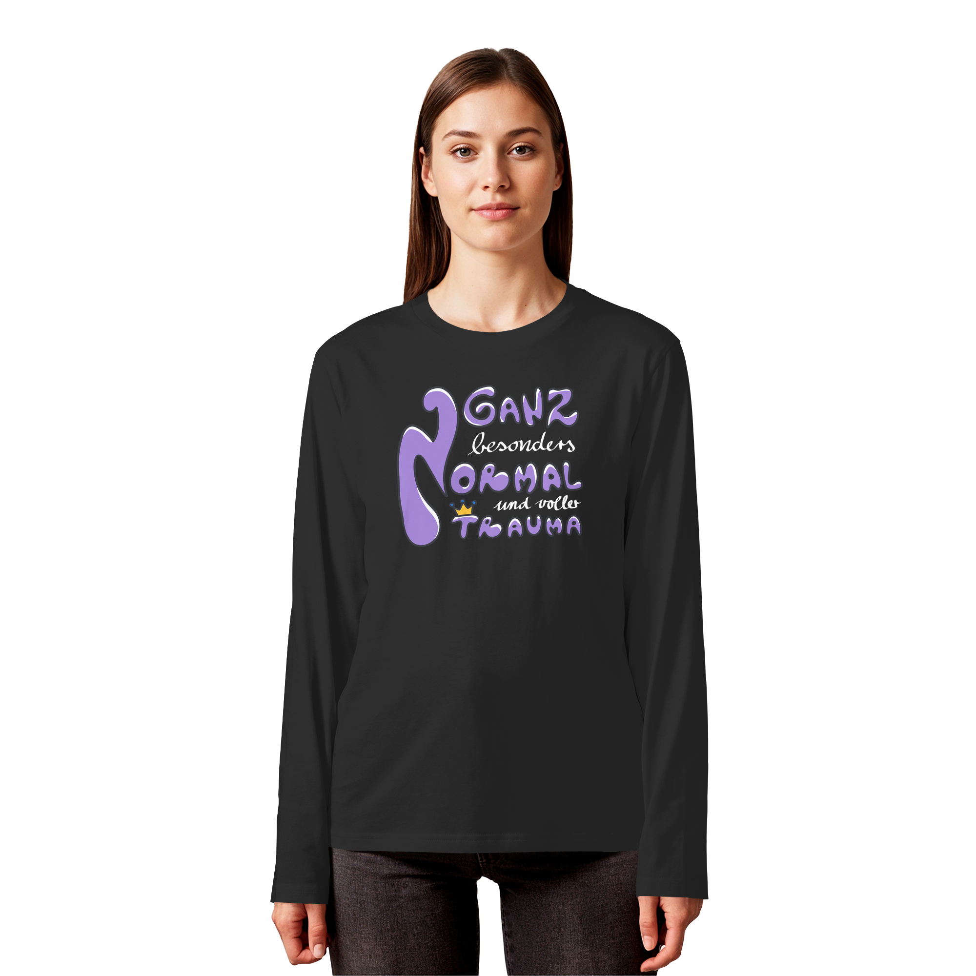 Ganz besonders Normal und voller Trauma "Lila Edition" - Organic Longsleeve T-Shirt