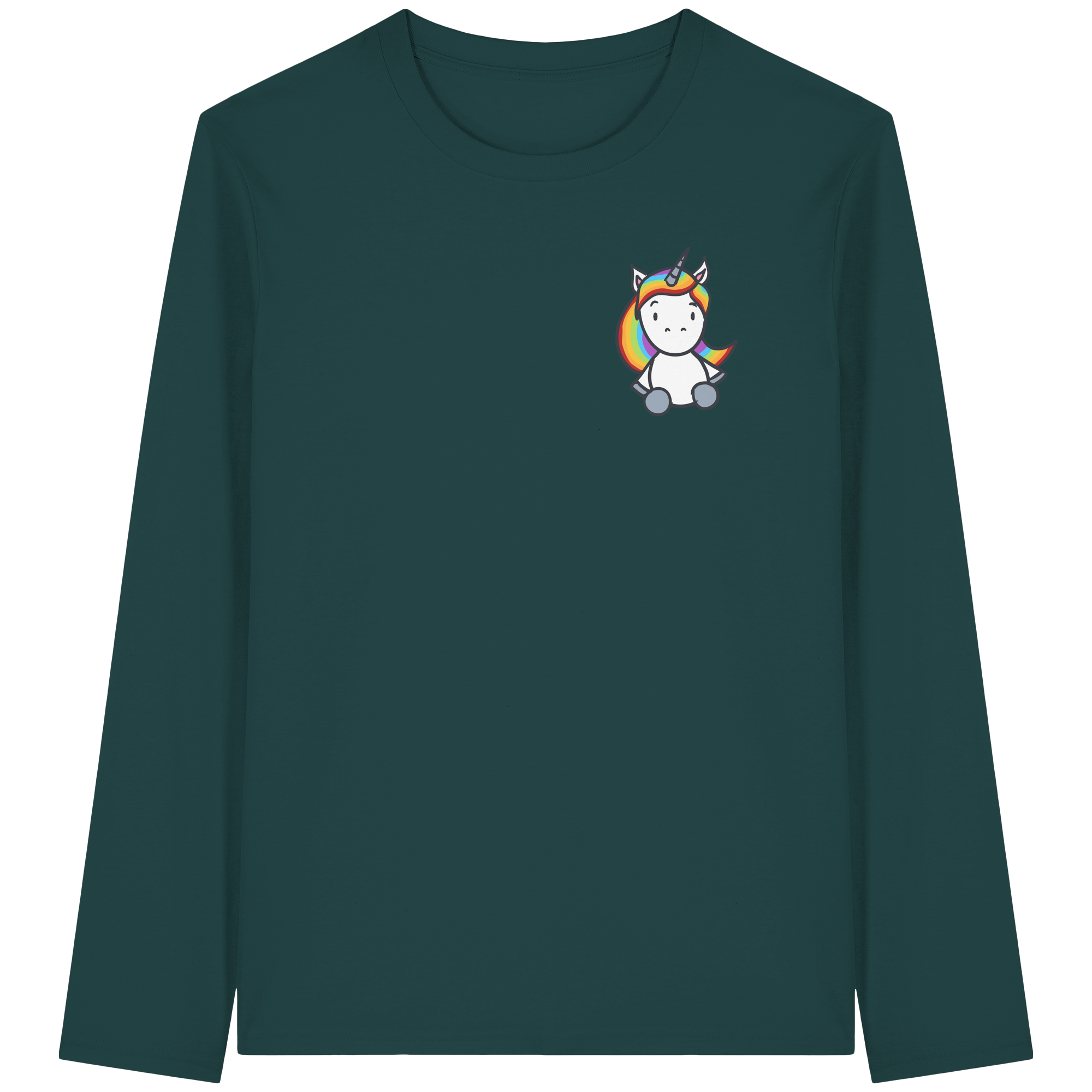 Schwarz Weiß wird Regenbogen Farben Backprint (dunkel) - Organic Longsleeve T-Shirt