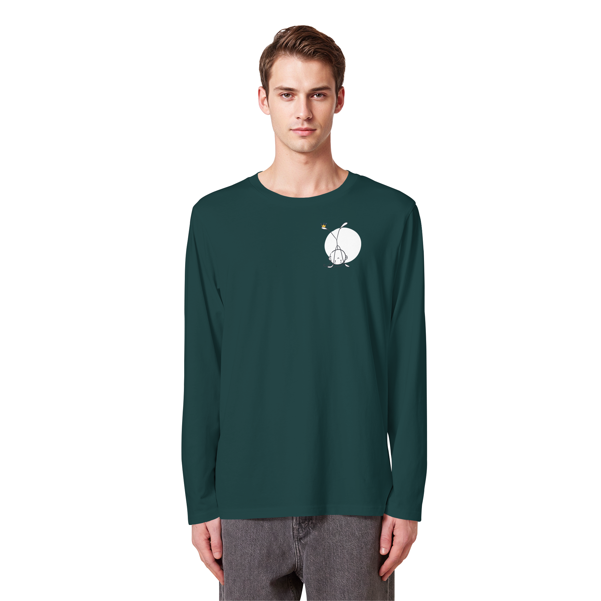 Seelenmännchen "Handstand Edition" Brustprint (dunkel) - Organic Longsleeve T-Shirt