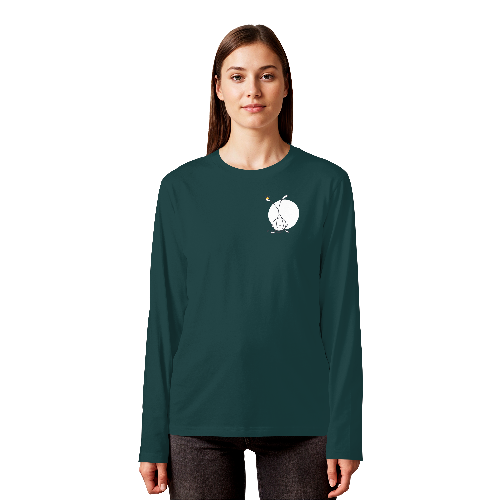 Seelenmännchen "Handstand Edition" Brustprint (dunkel) - Organic Longsleeve T-Shirt