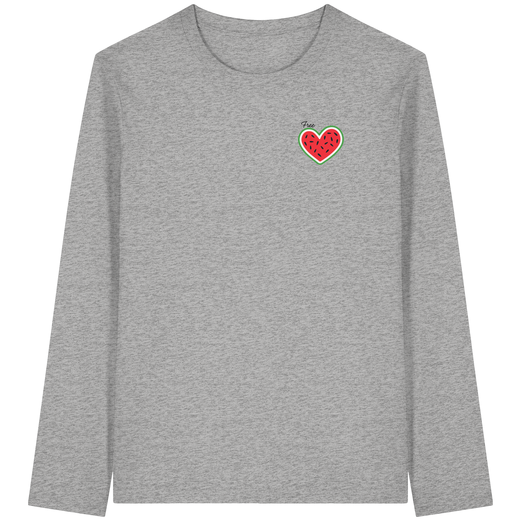 Free Palestine "Melon Heart Edition" - Organic Longsleeve T-Shirt