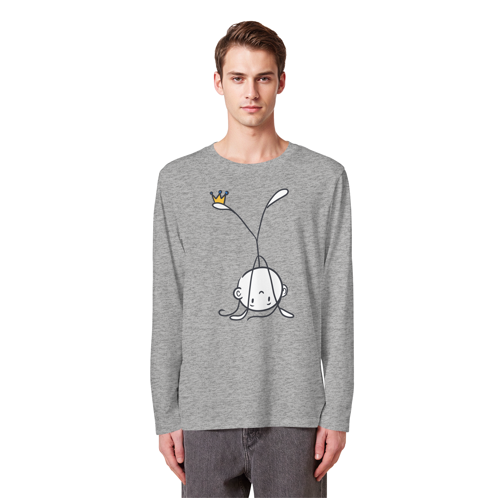 Seelenmännchen "Handstand Edition" Frontprint (hell) - Organic Longsleeve T-Shirt