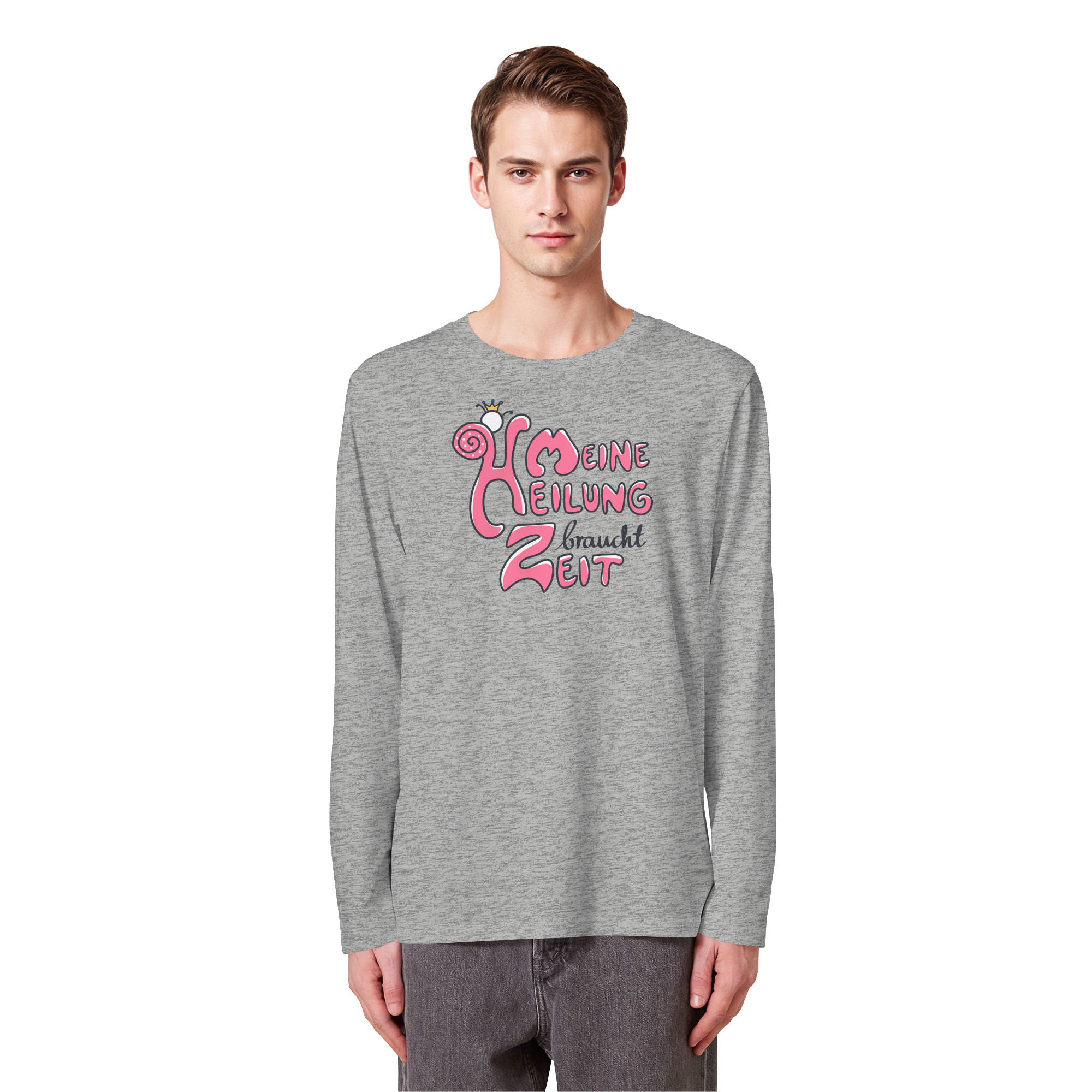 Meine Heilung braucht Zeit "Pinke Edition" - Organic Longsleeve T-Shirt