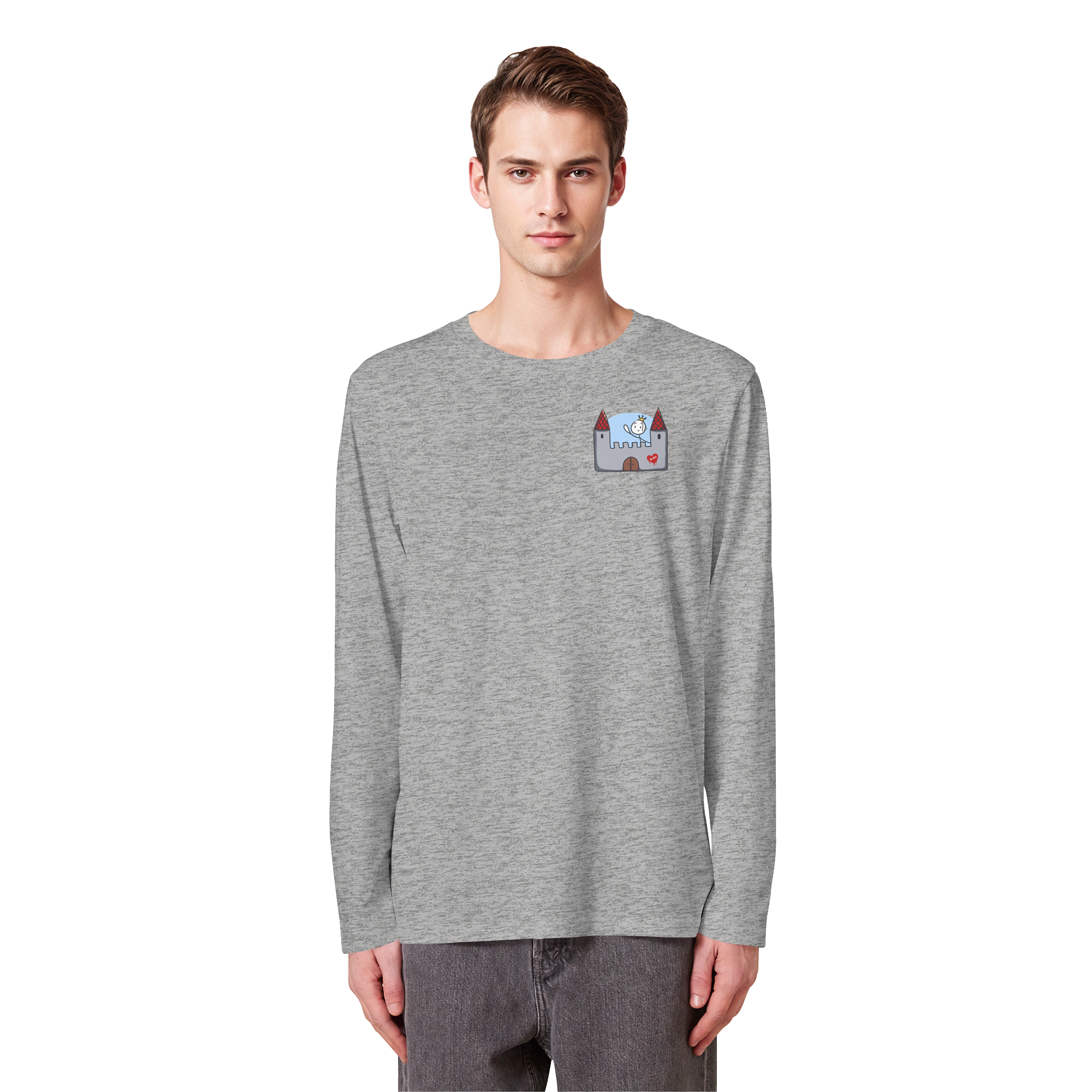 Hier und jetzt bin ich in Sicherheit "Schwarze Edition" Backprint - Organic Longsleeve T-Shirt