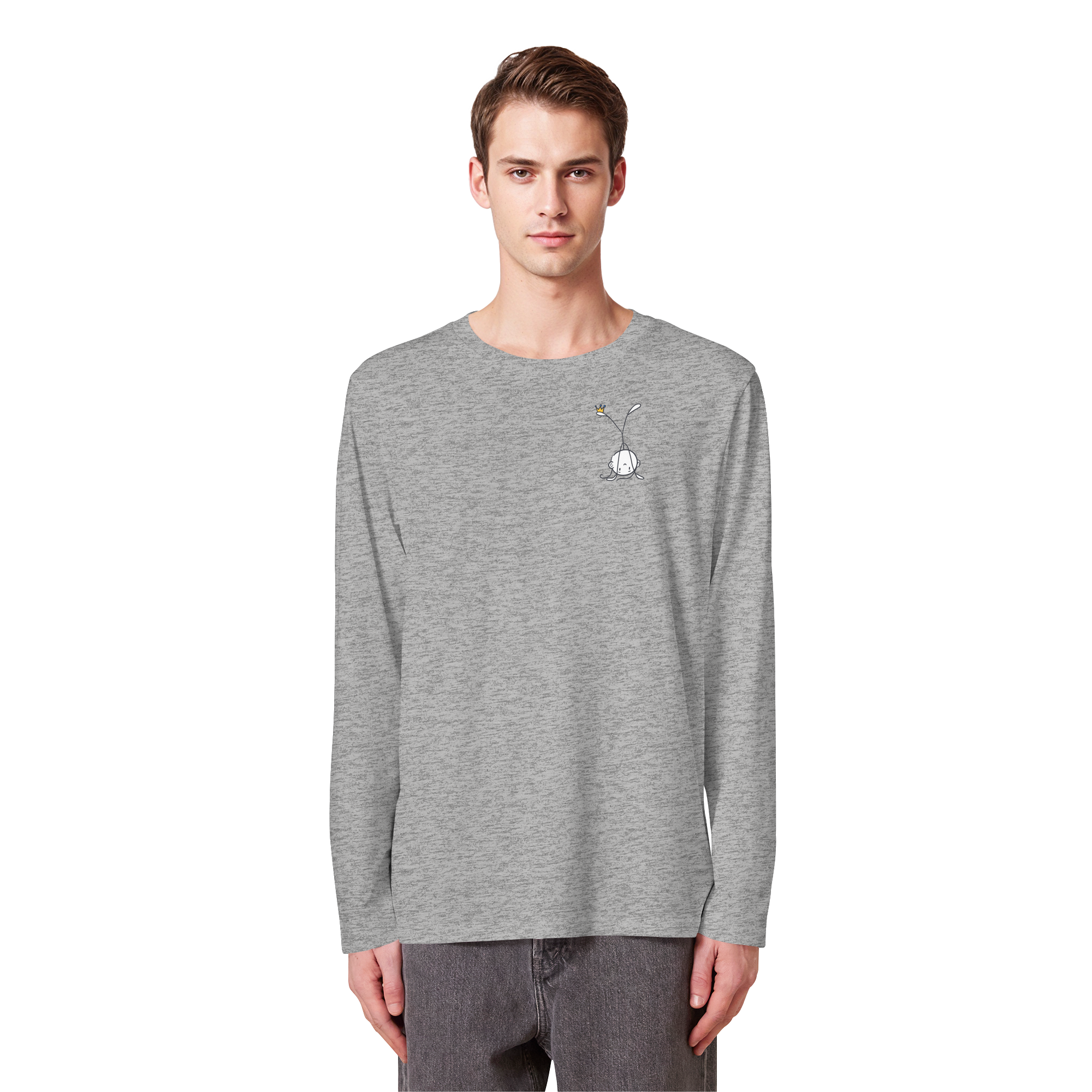 Seelenmännchen "Handstand Edition" Brustprint (hell) - Organic Longsleeve T-Shirt