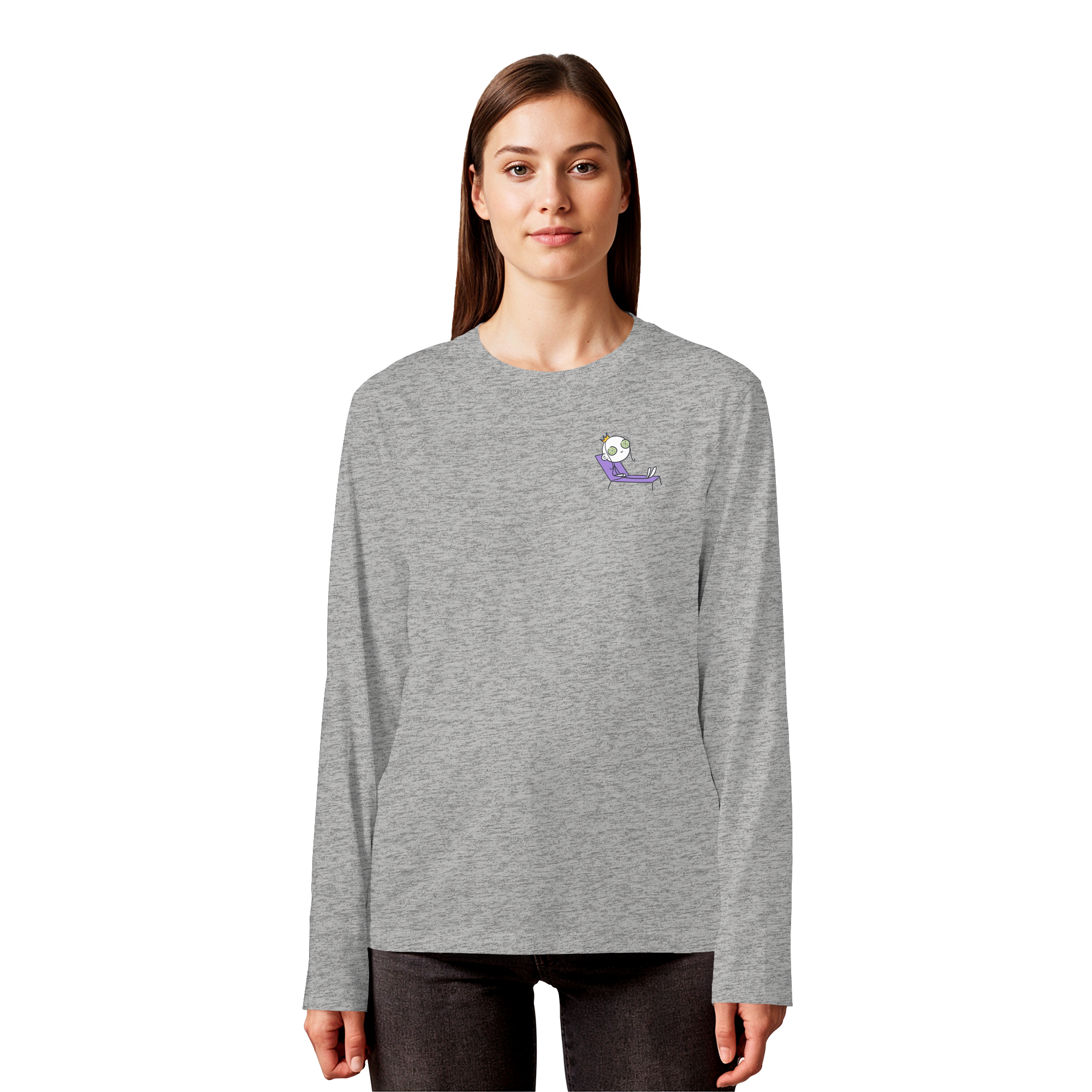 Seelenmännchen "Chill Out Edition" Brustprint - Organic Longsleeve T-Shirt