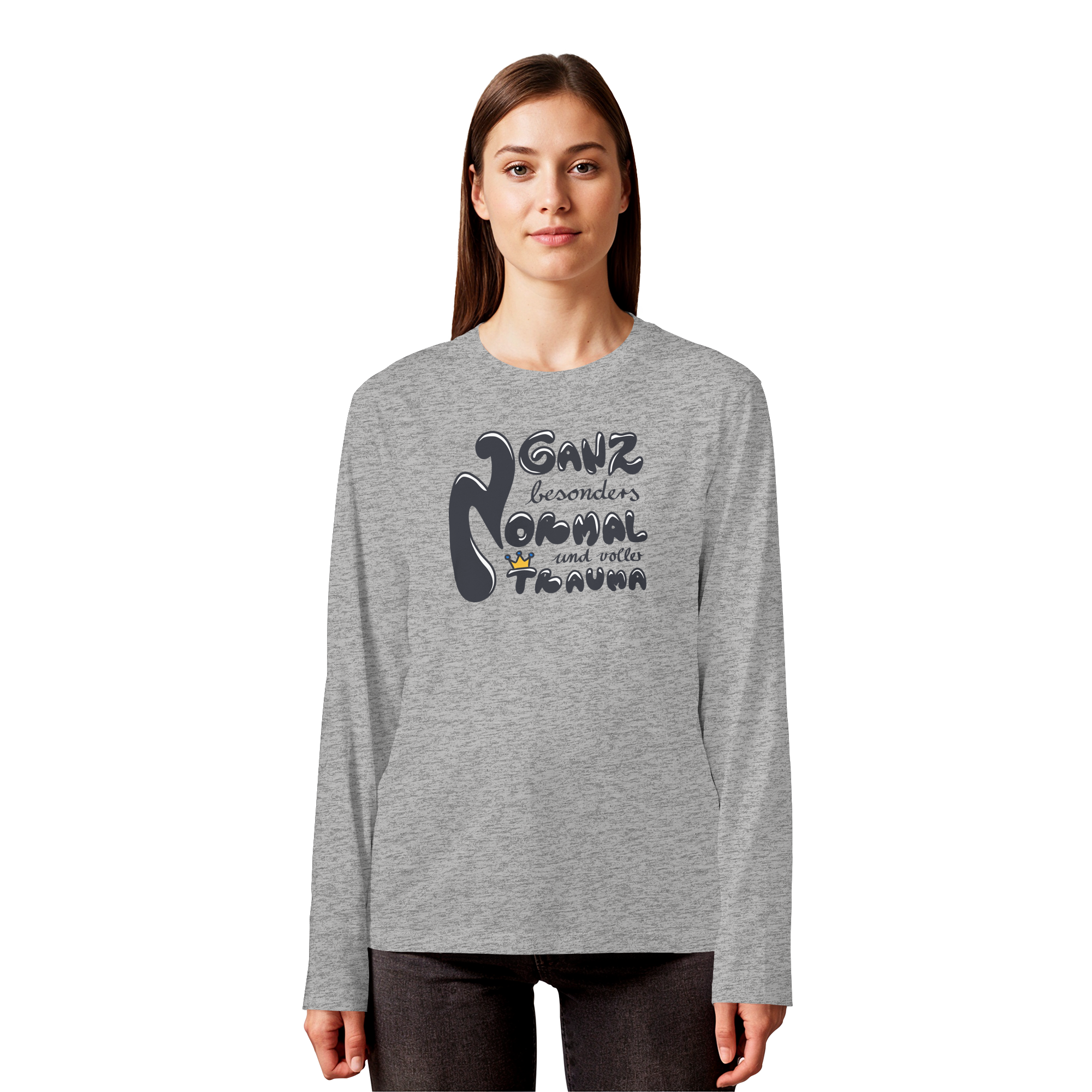 Ganz besonders Normal und voller Trauma "Schwarze Edition" - Organic Longsleeve T-Shirt
