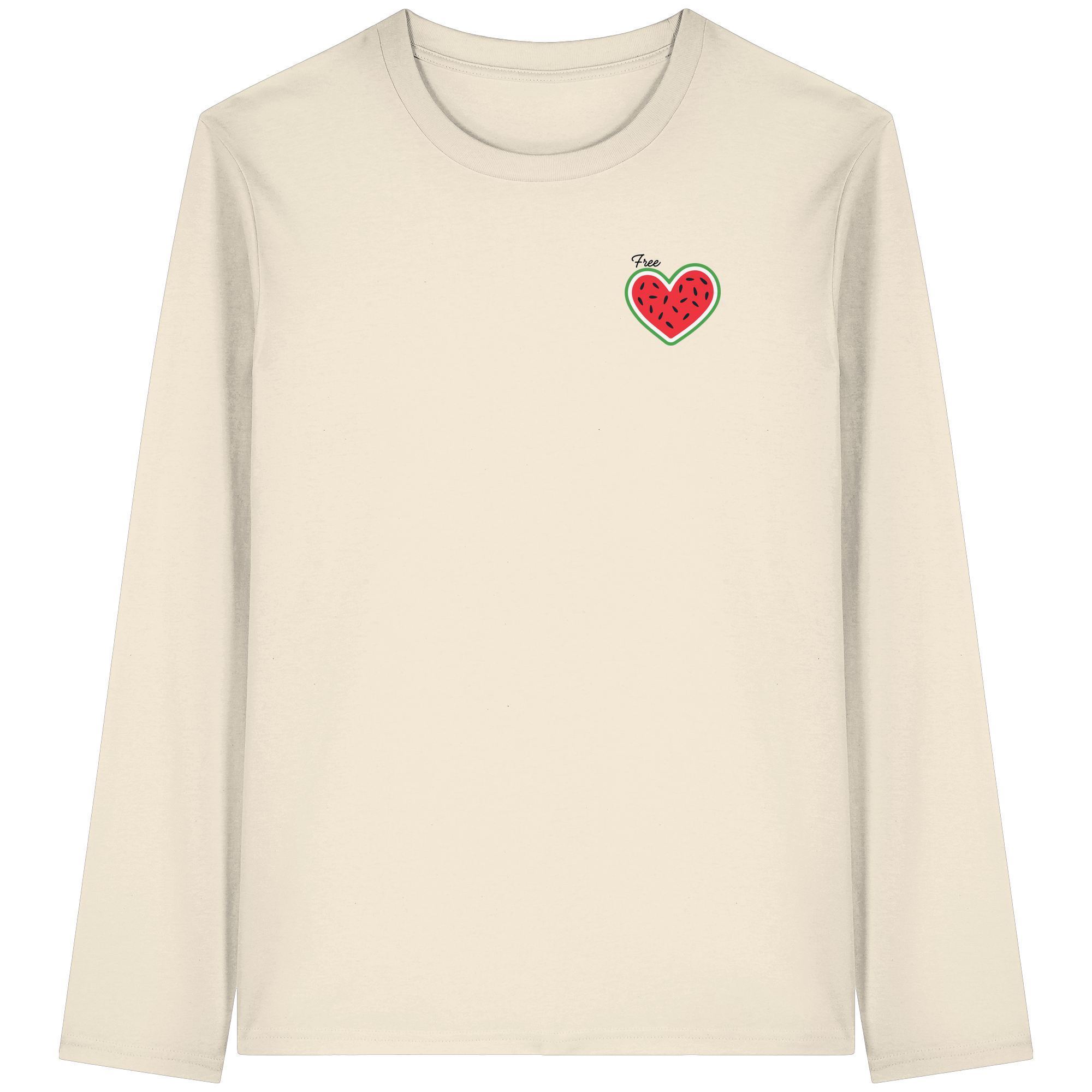Free Palestine "Melon Heart Edition" - Organic Longsleeve T-Shirt