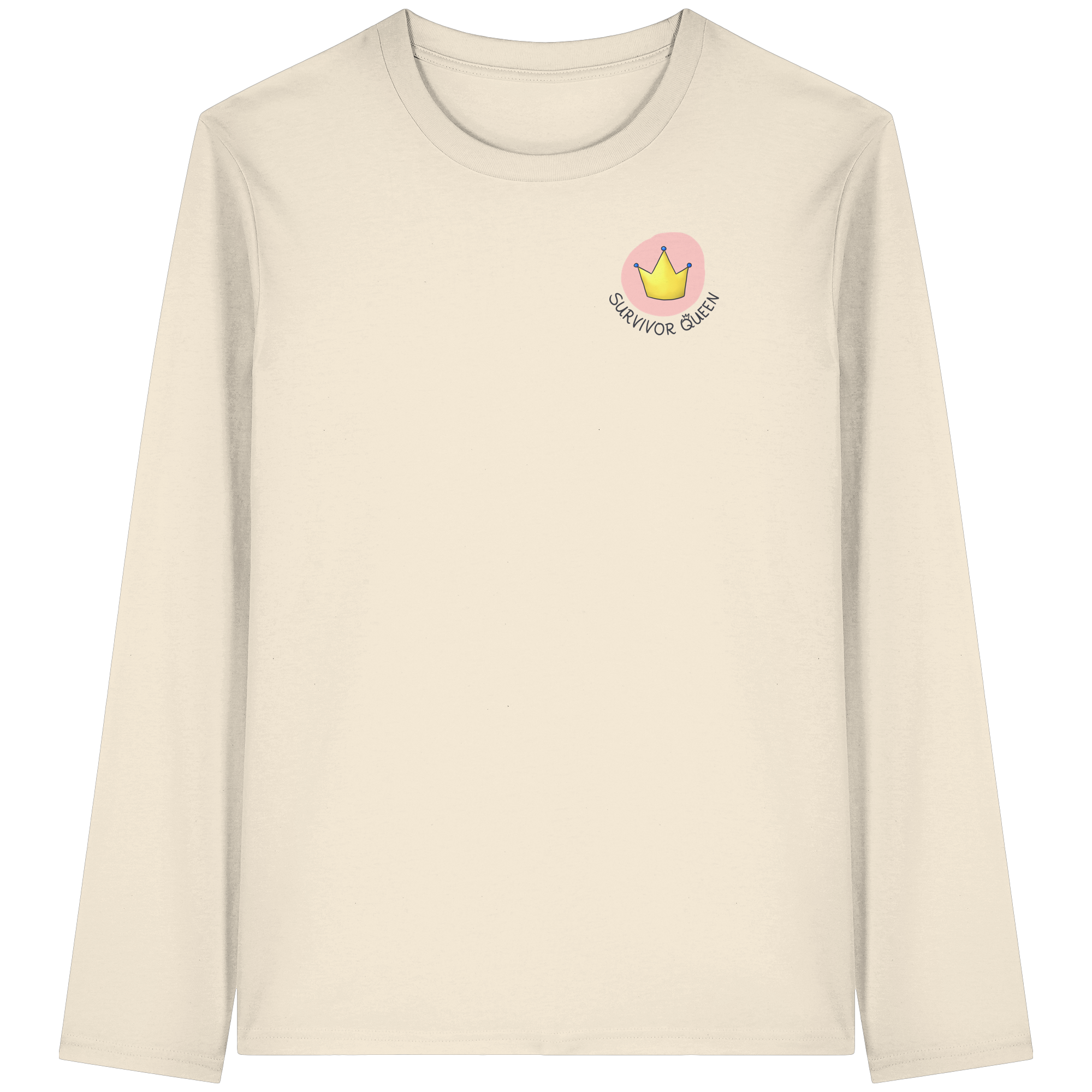 Survivor Queens Logo "Schriftzug Edition" Brustprint (hell) - Organic Longsleeve T-Shirt