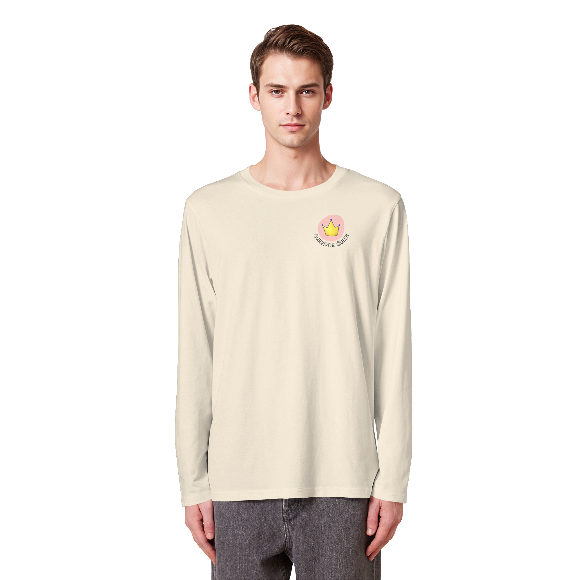Survivor Queens Logo "Schriftzug Edition" Brustprint (hell) - Organic Longsleeve T-Shirt