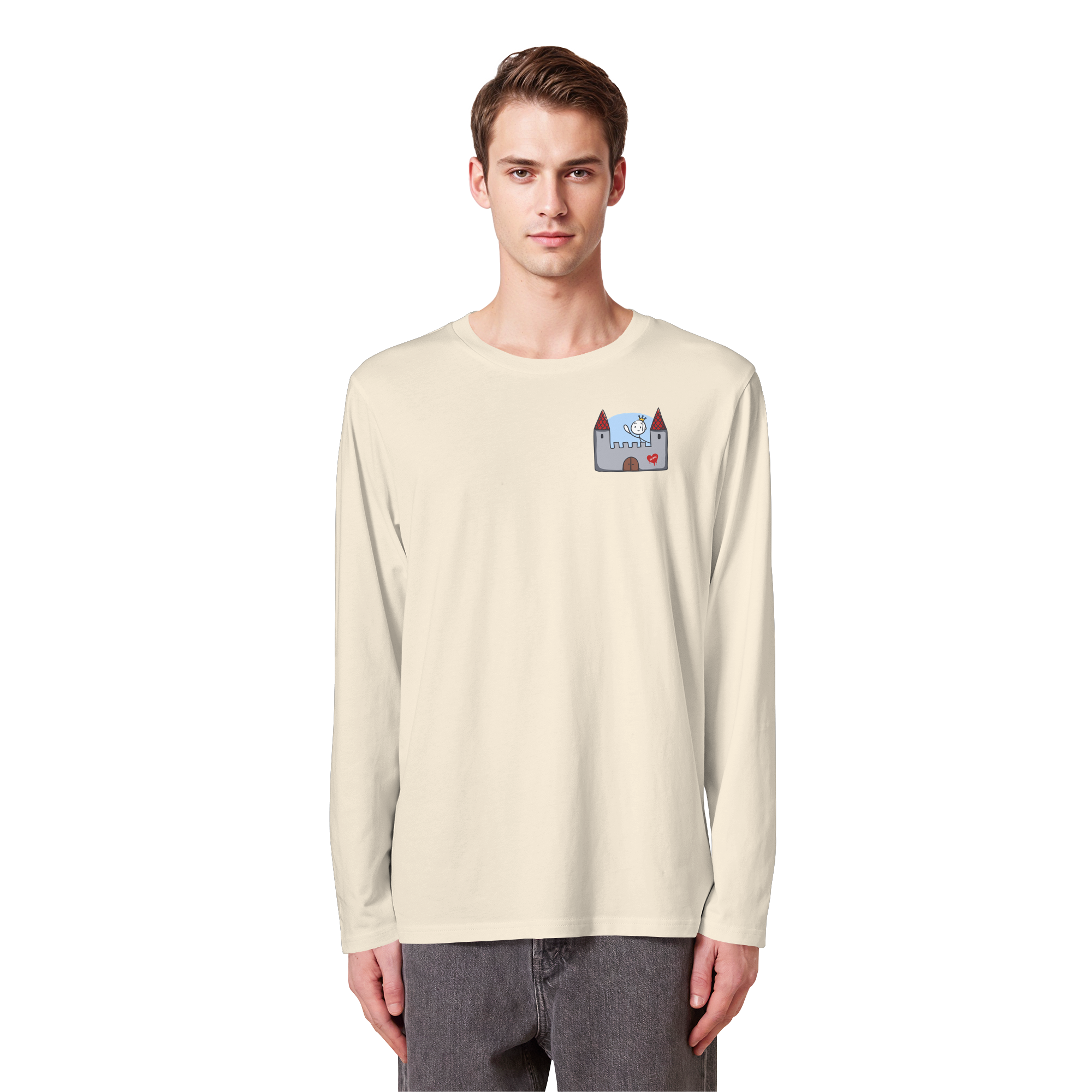 Hier und jetzt bin ich in Sicherheit "Schwarze Edition" Backprint - Organic Longsleeve T-Shirt