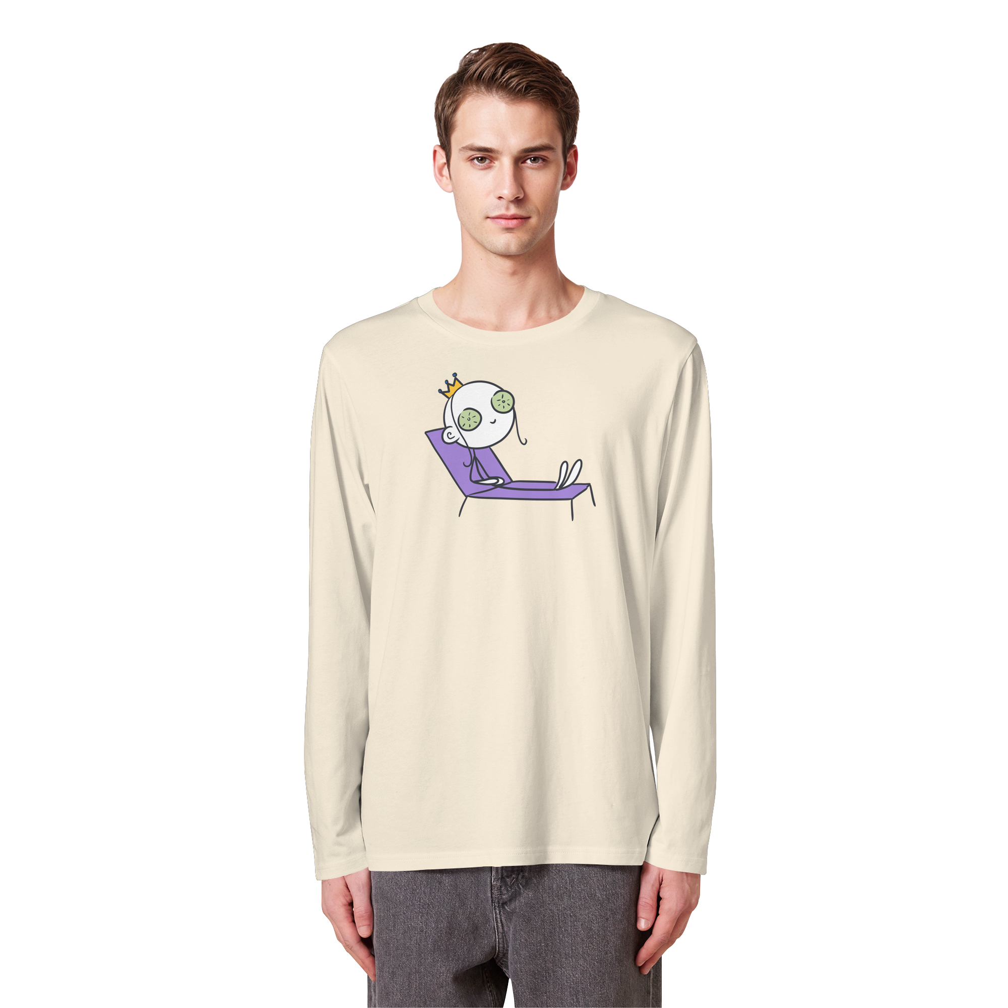 Seelenmännchen "Chill Out Edition" Frontprint - Organic Longsleeve T-Shirt