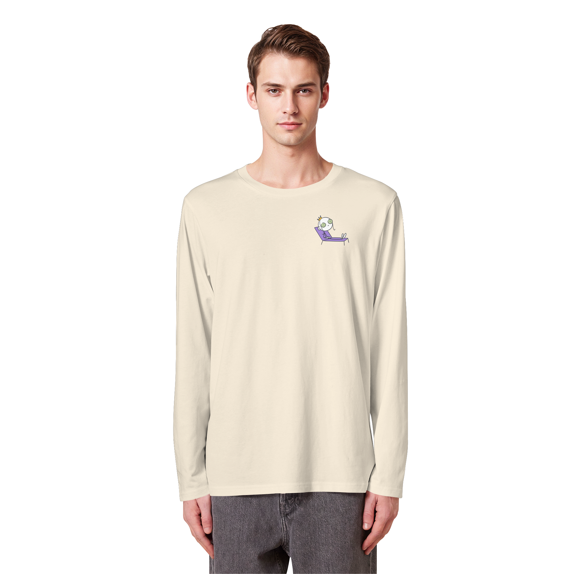 Seelenmännchen "Chill Out Edition" Brustprint - Organic Longsleeve T-Shirt