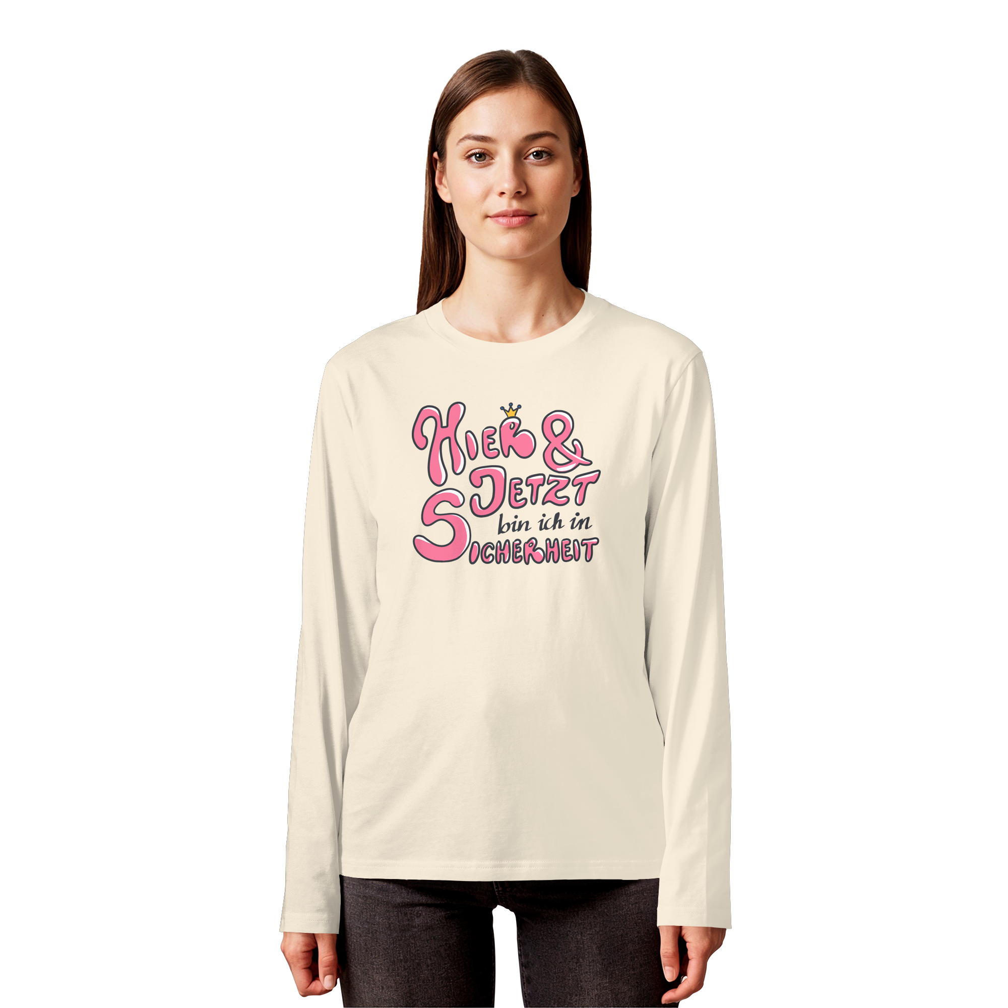Hier und jetzt bin ich in Sicherheit "Pinke Edition" - Organic Longsleeve T-Shirt