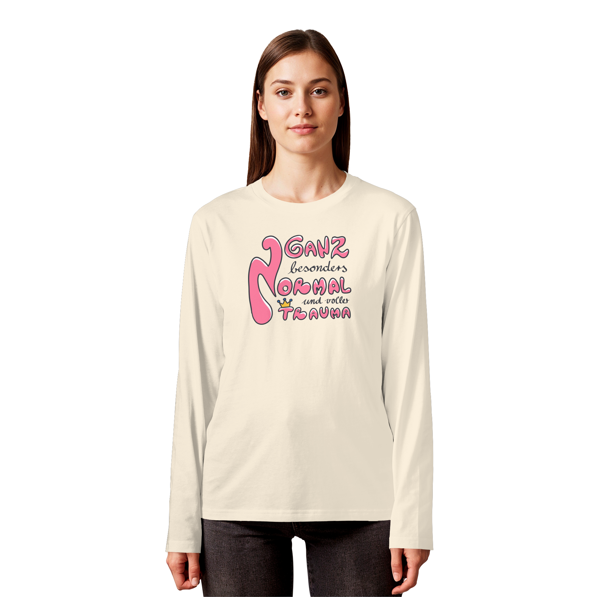 Ganz besonders Normal und voller Trauma "Pinke Edition" - Organic Longsleeve T-Shirt