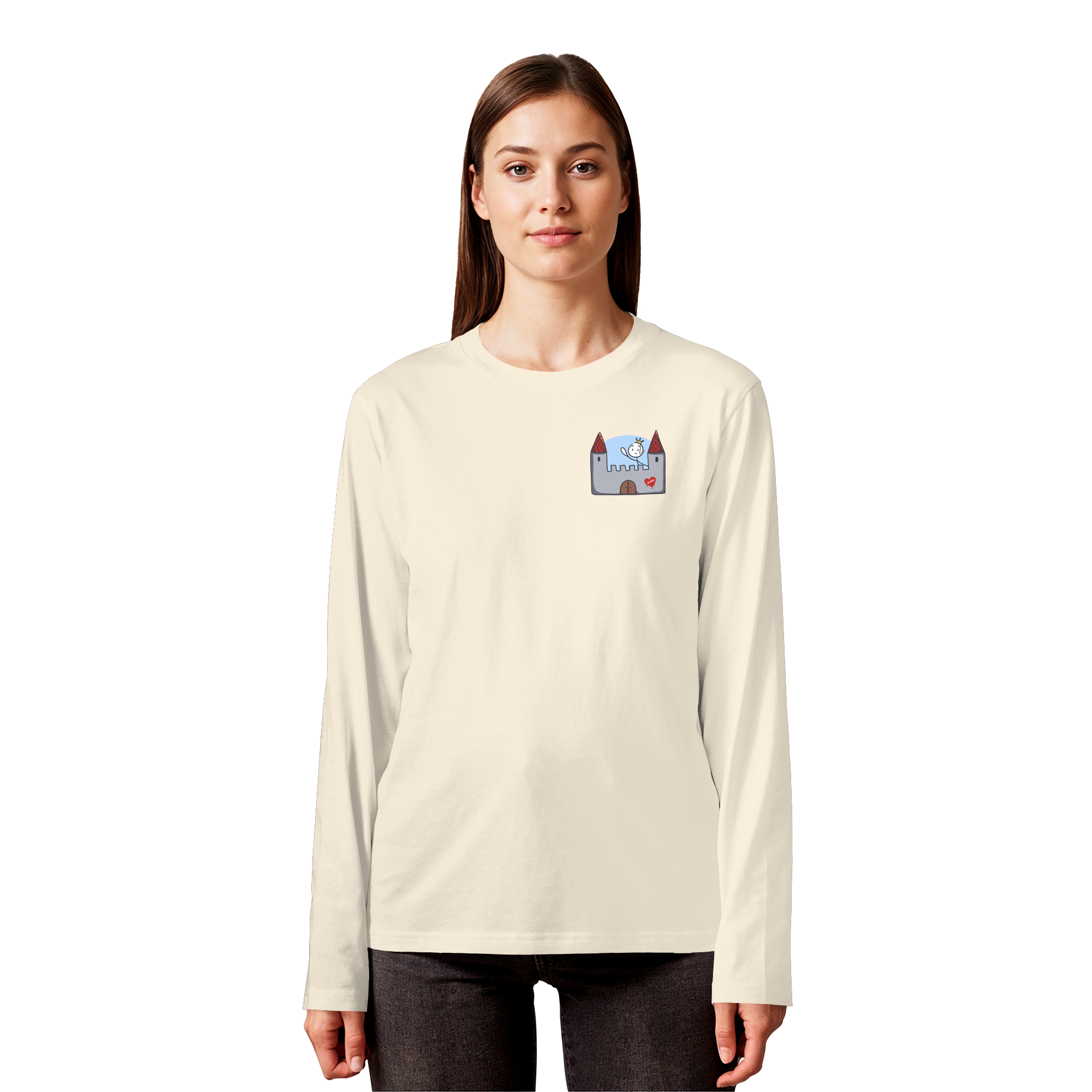 Hier und jetzt bin ich in Sicherheit "Schwarze Edition" Backprint - Organic Longsleeve T-Shirt