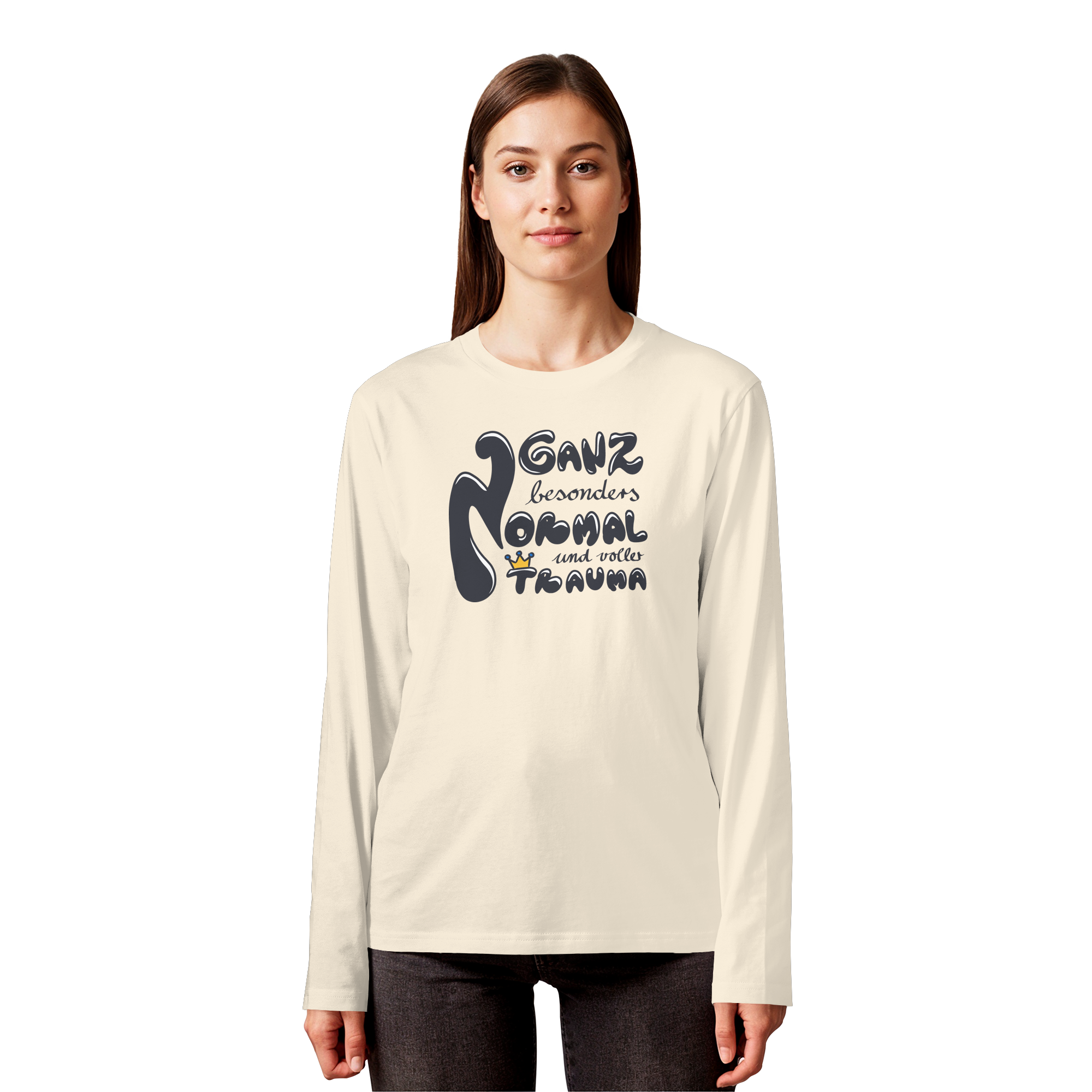 Ganz besonders Normal und voller Trauma "Schwarze Edition" - Organic Longsleeve T-Shirt