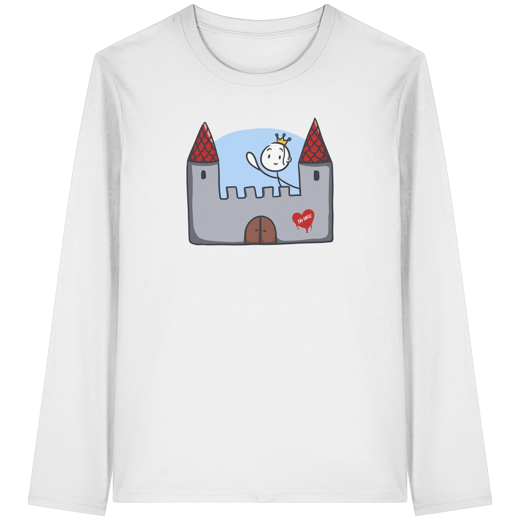 Seelenmännchen "Schloss Edition" Frontprint (hell) - Organic Longsleeve T-Shirt