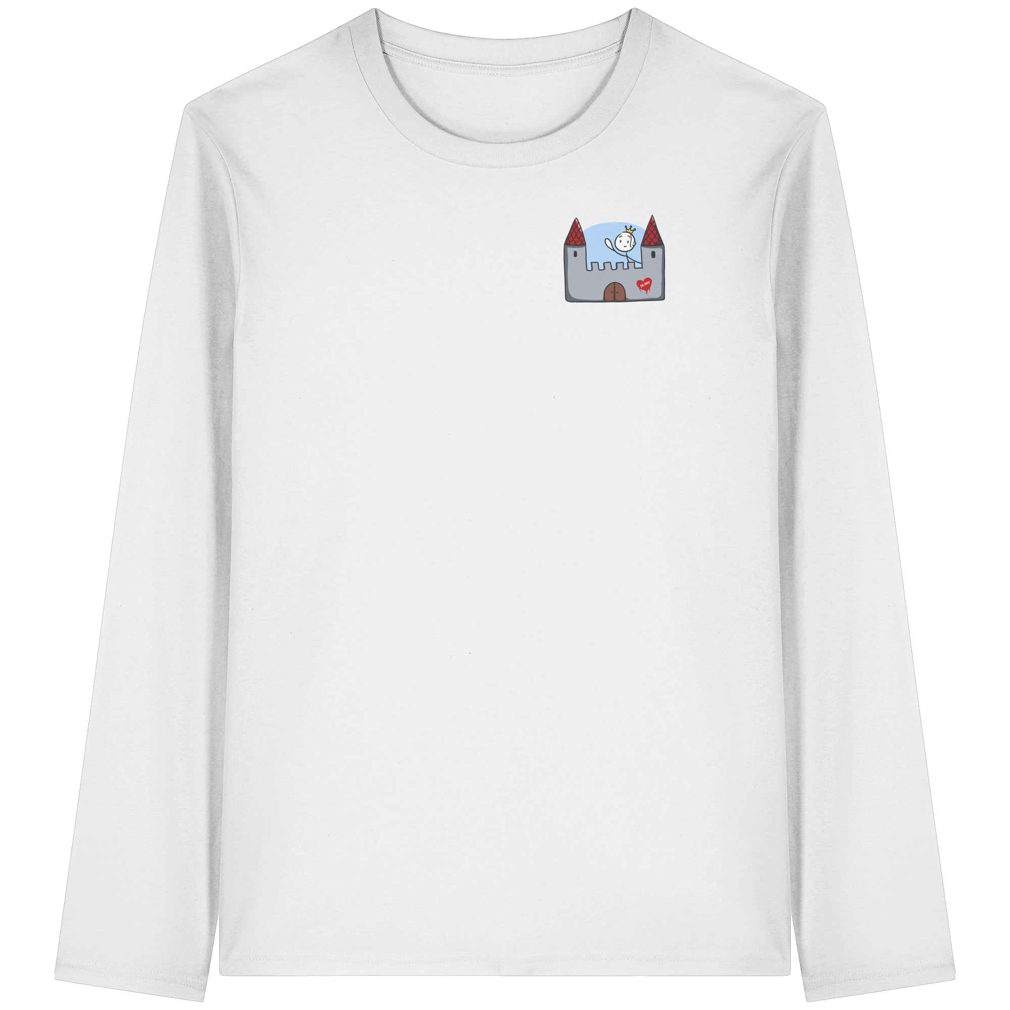 Seelenmännchen "Schloss Edition" Brustprint (hell) - Organic Longsleeve T-Shirt