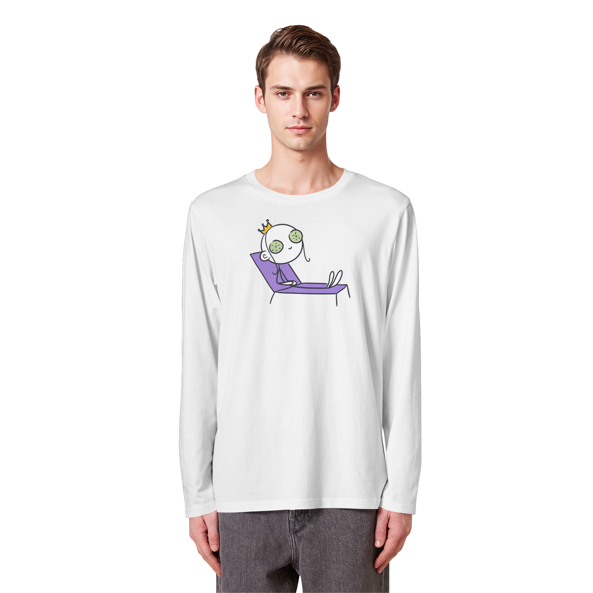 Seelenmännchen "Chill Out Edition" Frontprint - Organic Longsleeve T-Shirt